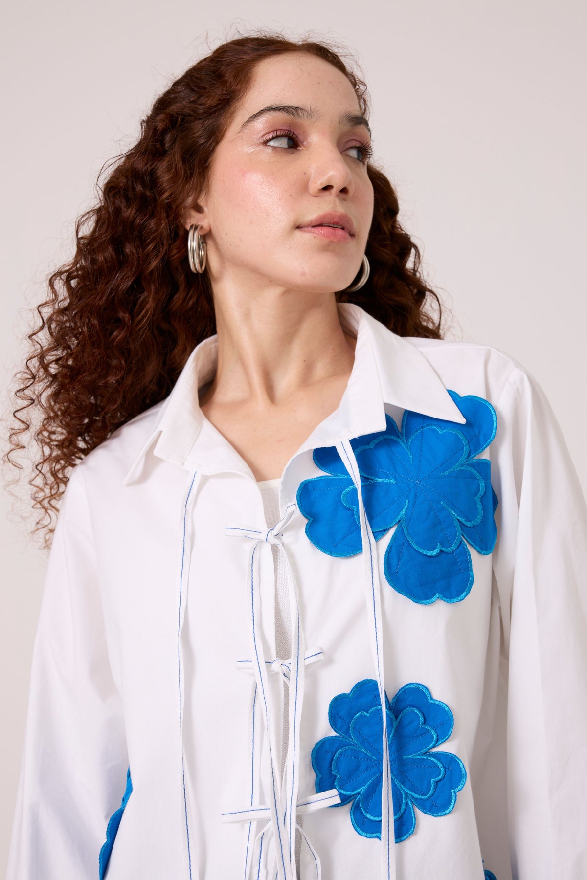 Ariel Applique Aster Blue Shirt