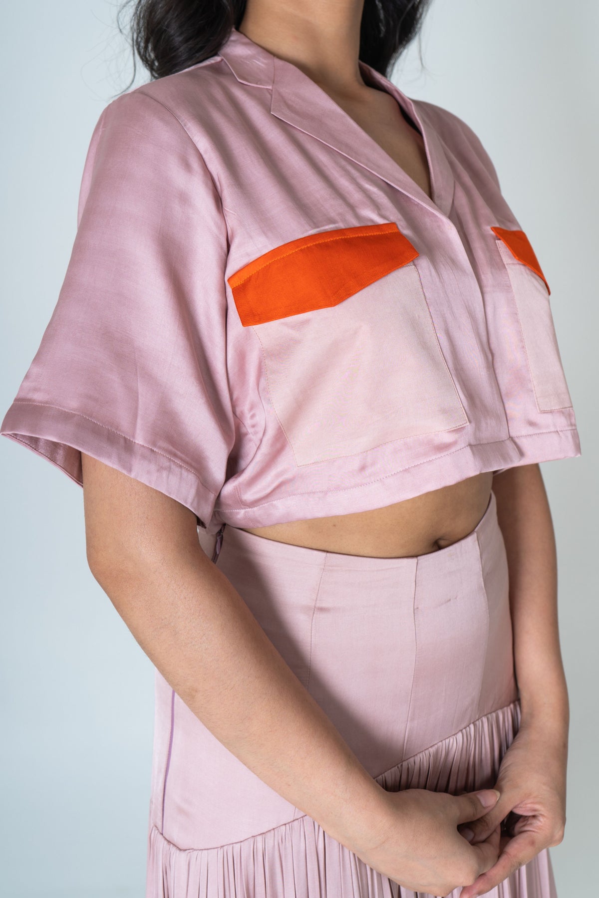 Pink-orange Skirt Set