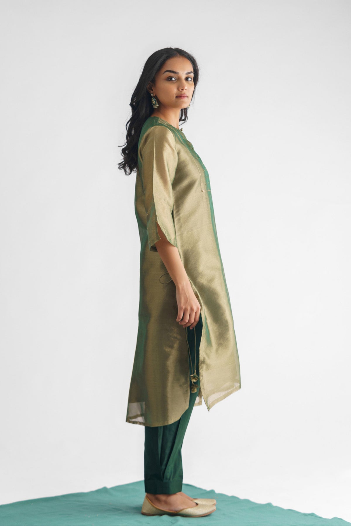 Green Tissue Tunic Set