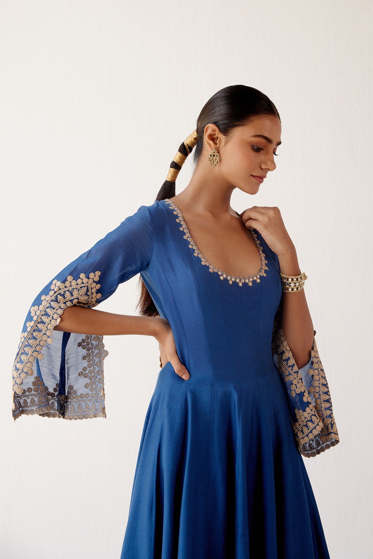 Blue Dori Embroidered Anarkali Set