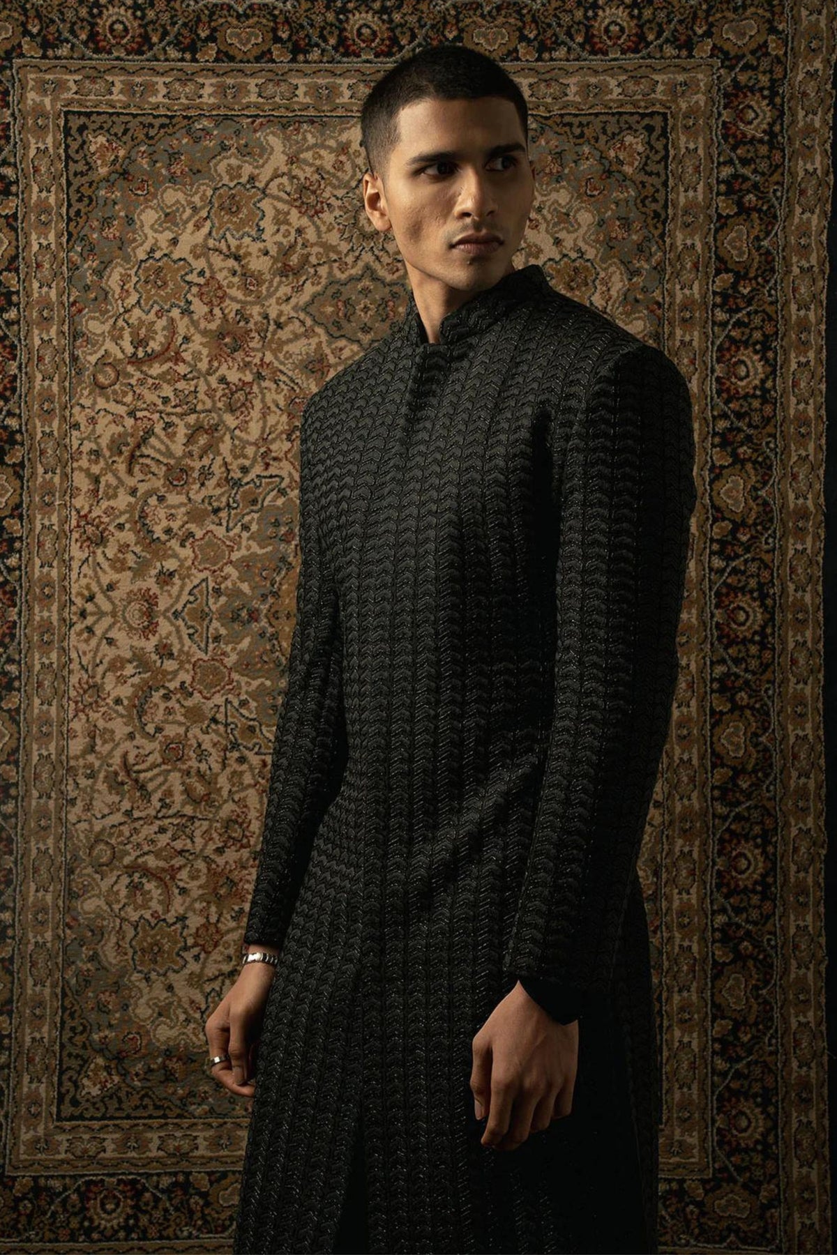 This Black Sherwani Set