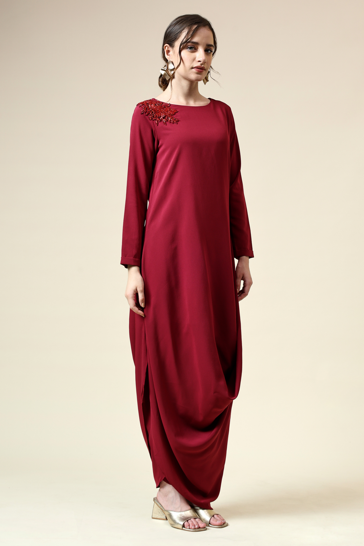 Ruby Draped Tunic Set