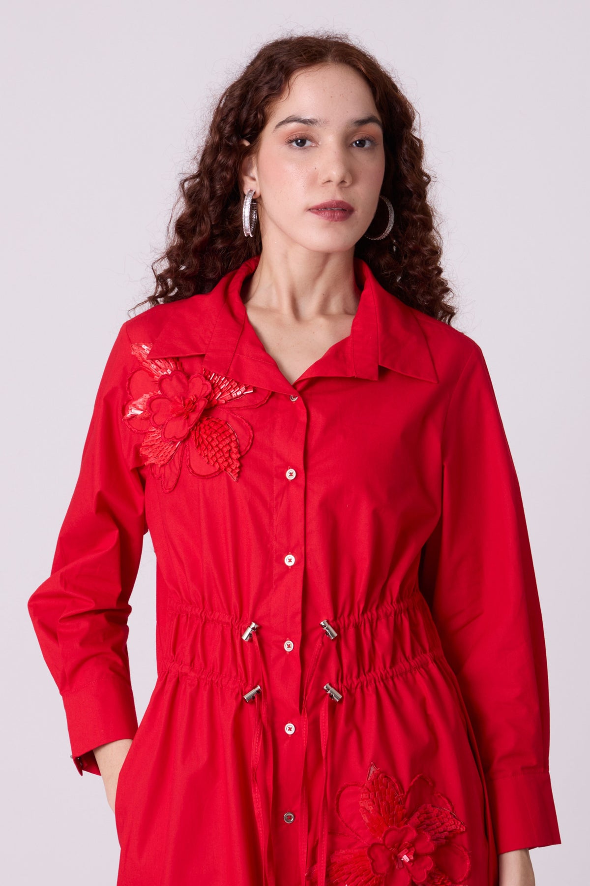 Miles Applique Paprika Red Dress