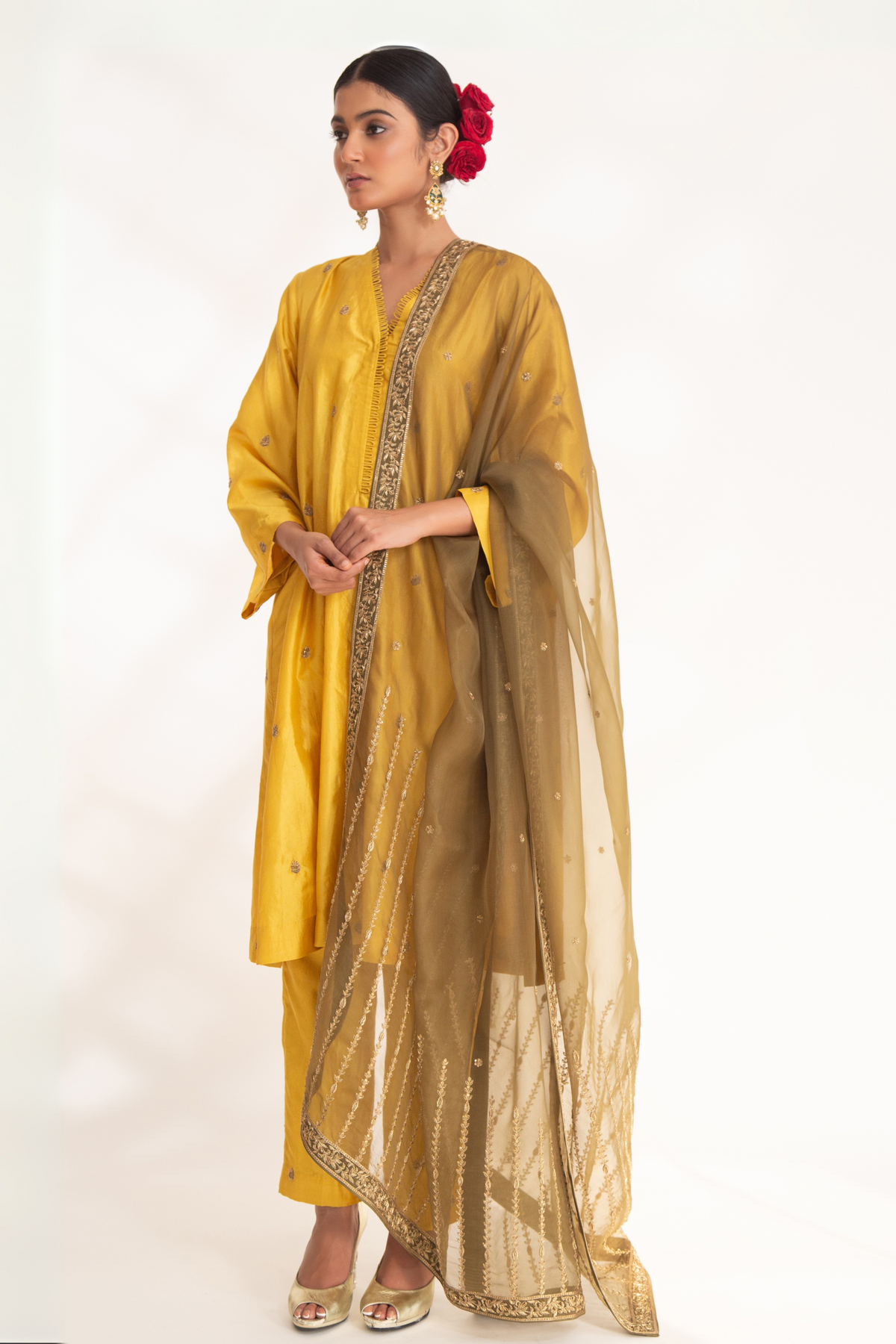 Yellow Ojal Tunic Set