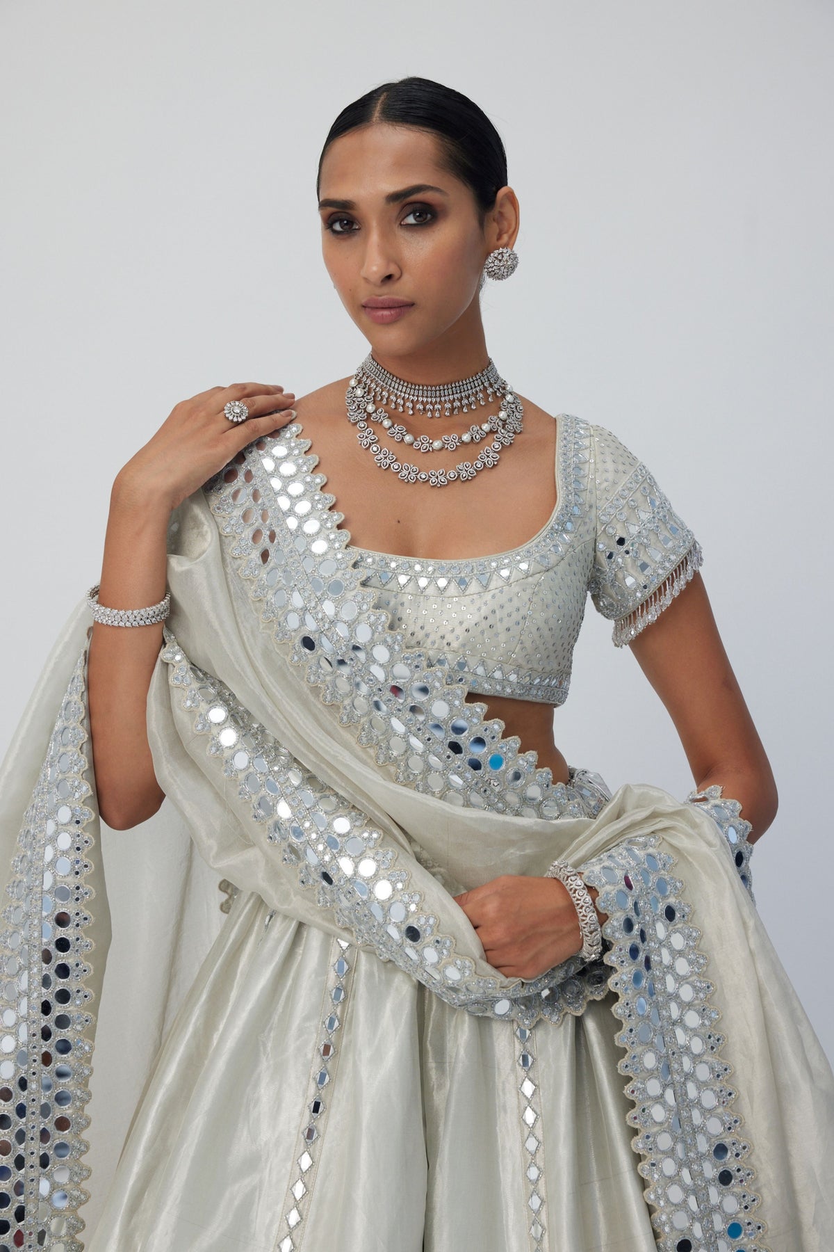 Silver Shimmer Lehenga Set