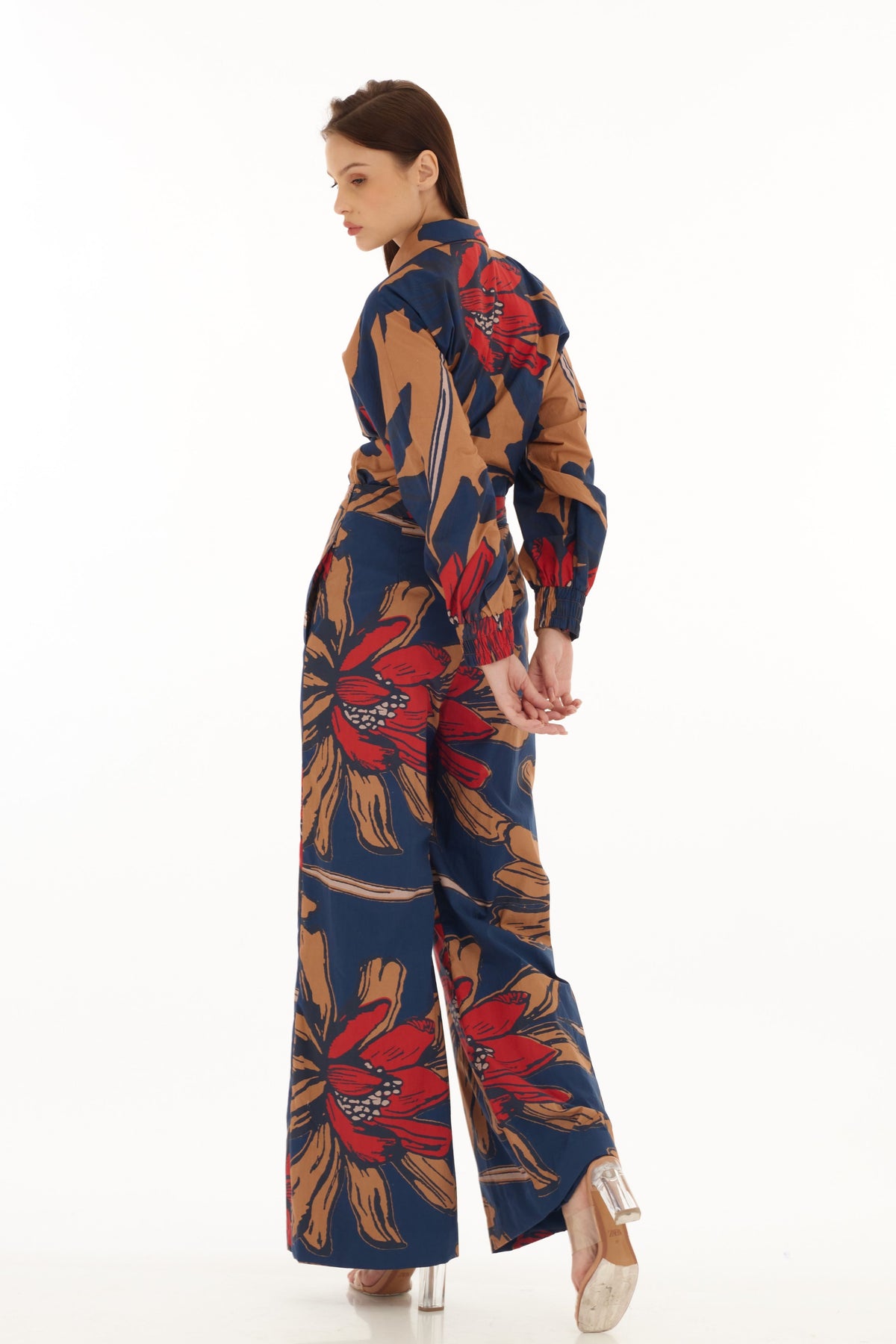 Blue and Orange Floral Pants