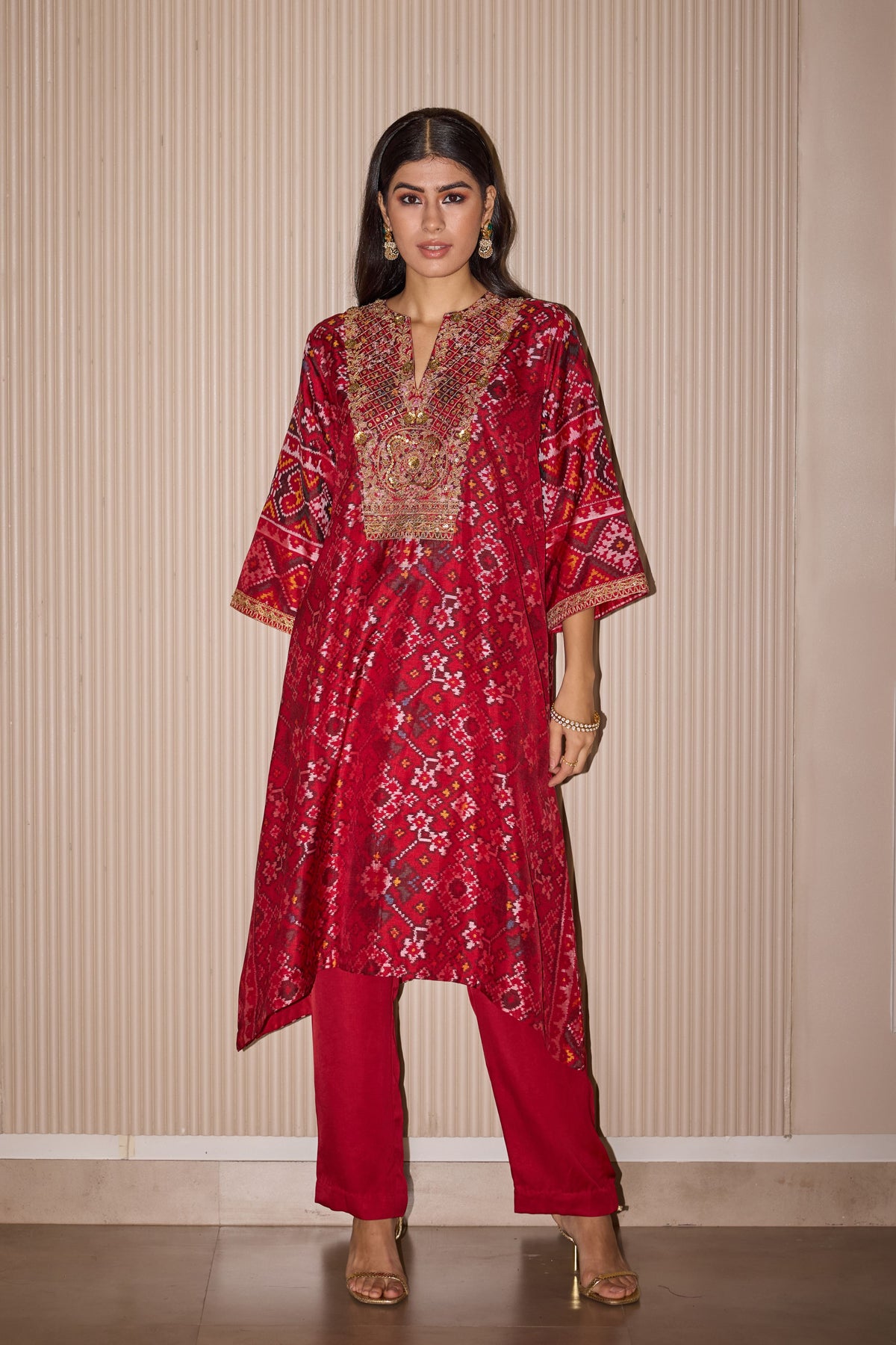 Royal Red Long Tunic Set