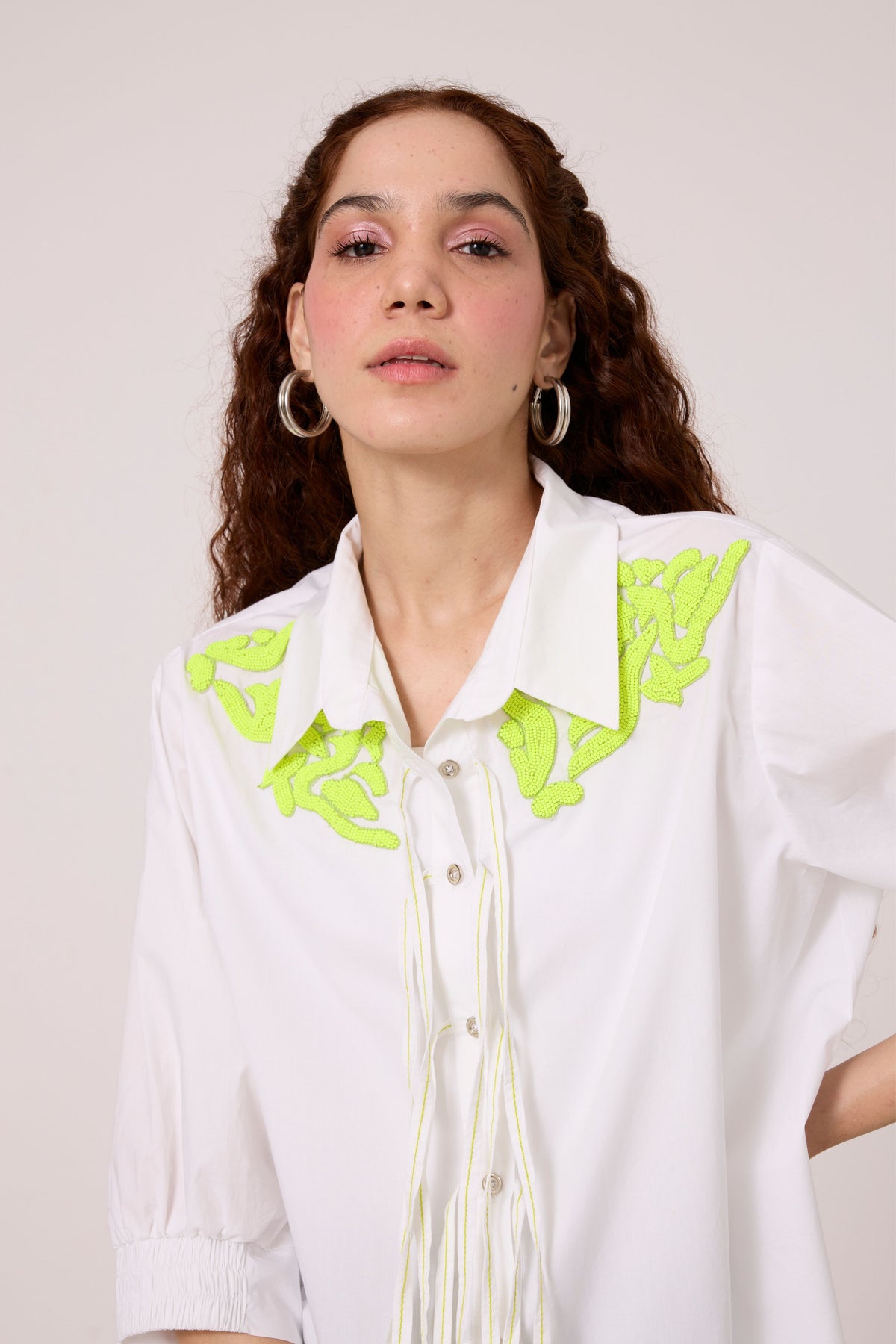 Emory Applique White Shirt