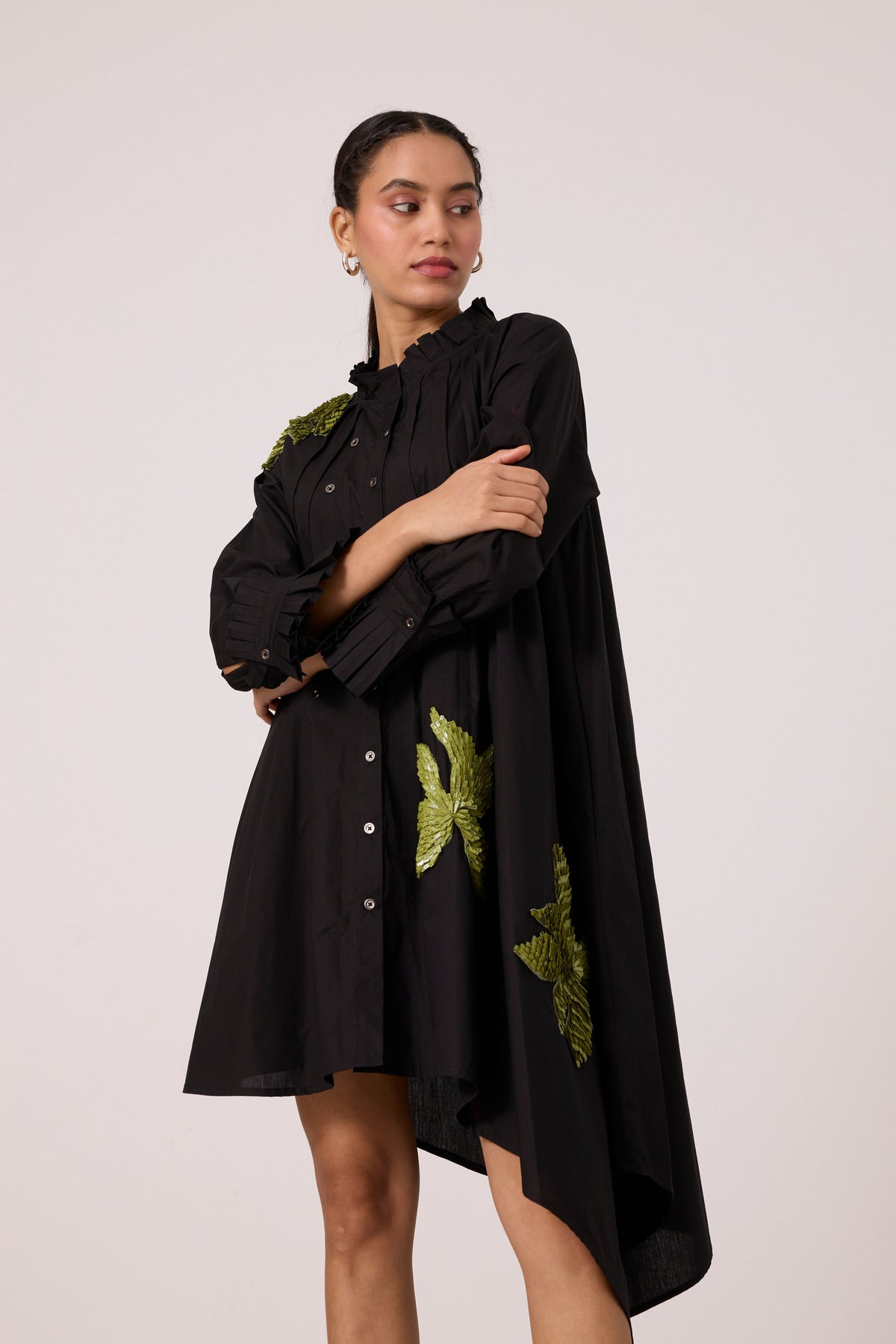 Cove Applique Black Dress