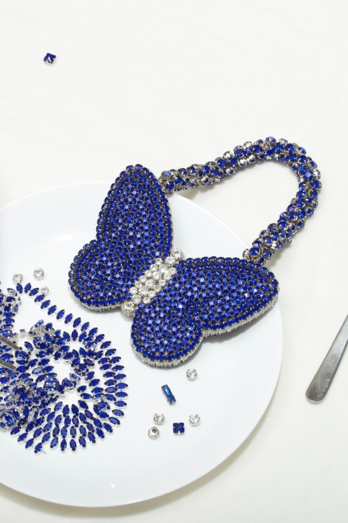 Sapphire Butterfly Mini Rhinestone Bag