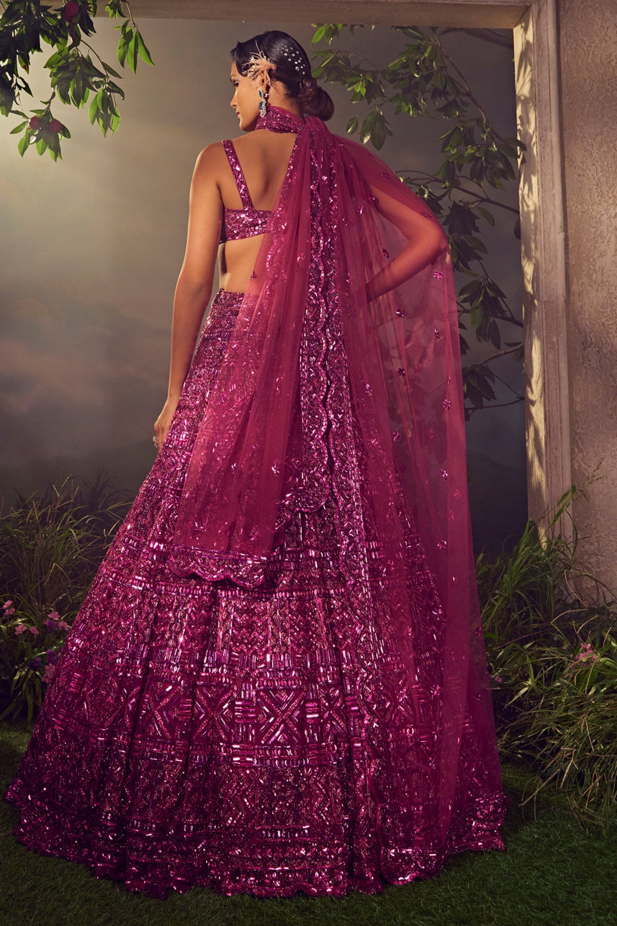 Magenta Haze Tulle Lehenga Set