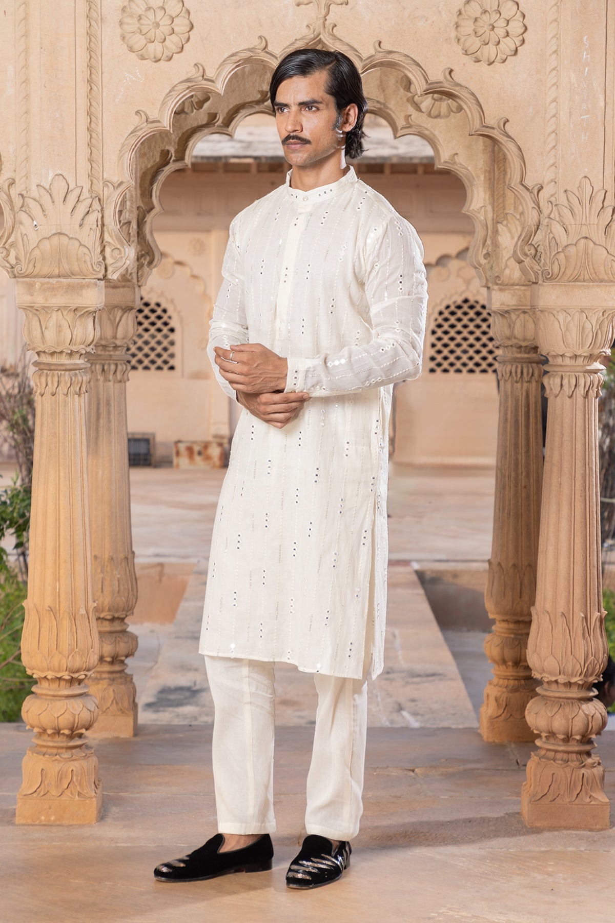 Off White Three Diamond Kurta Set