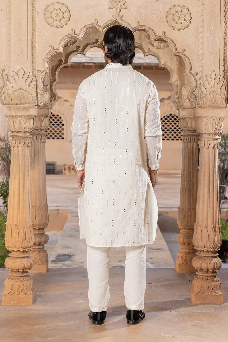 Off White Three Diamond Kurta Set