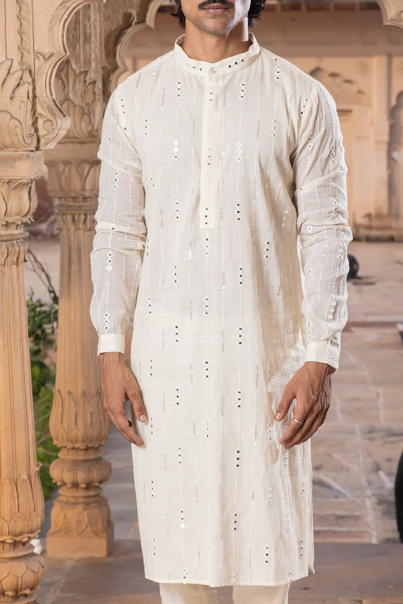 Off White Three Diamond Kurta Set