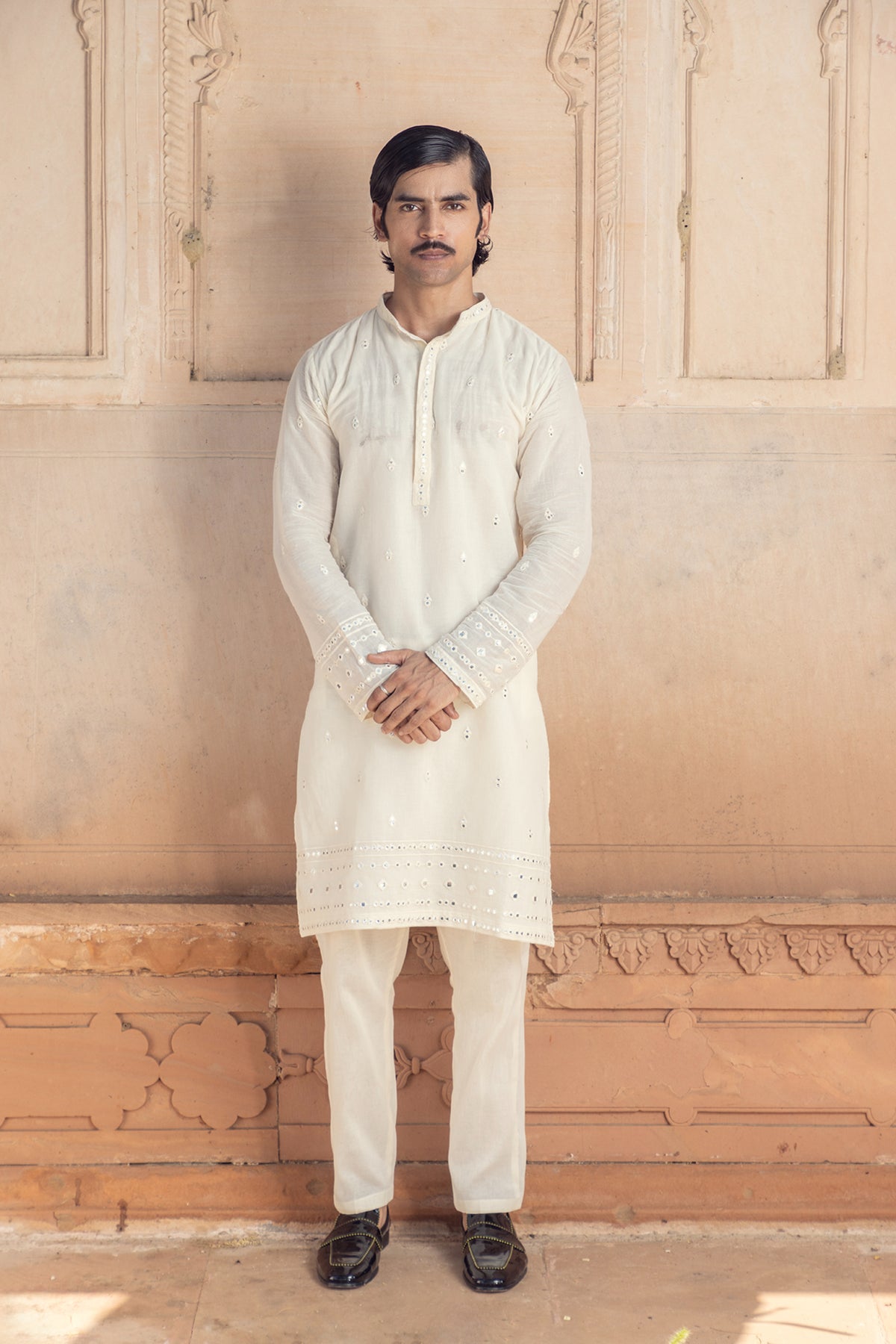 Three Line Embroidered Kurta Set