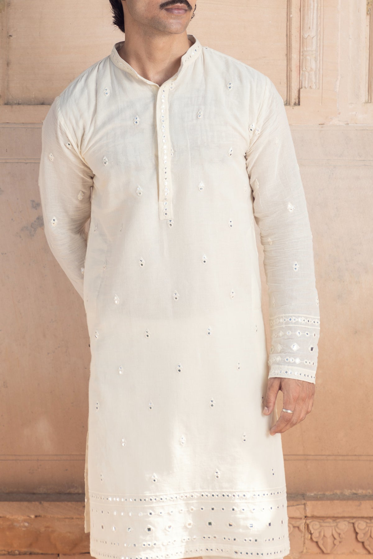 Three Line Embroidered Kurta Set