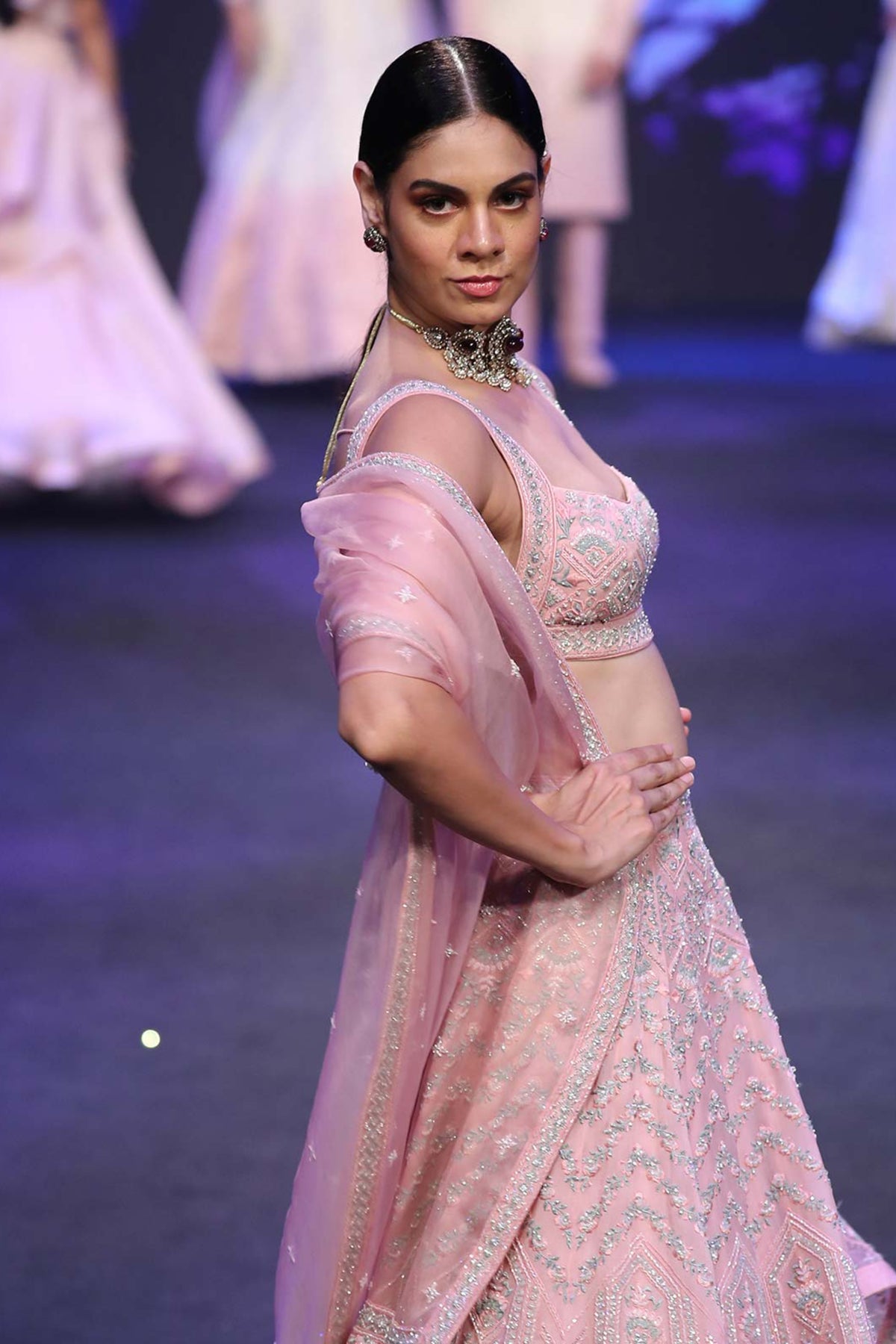 Flamingo pink lehenga set