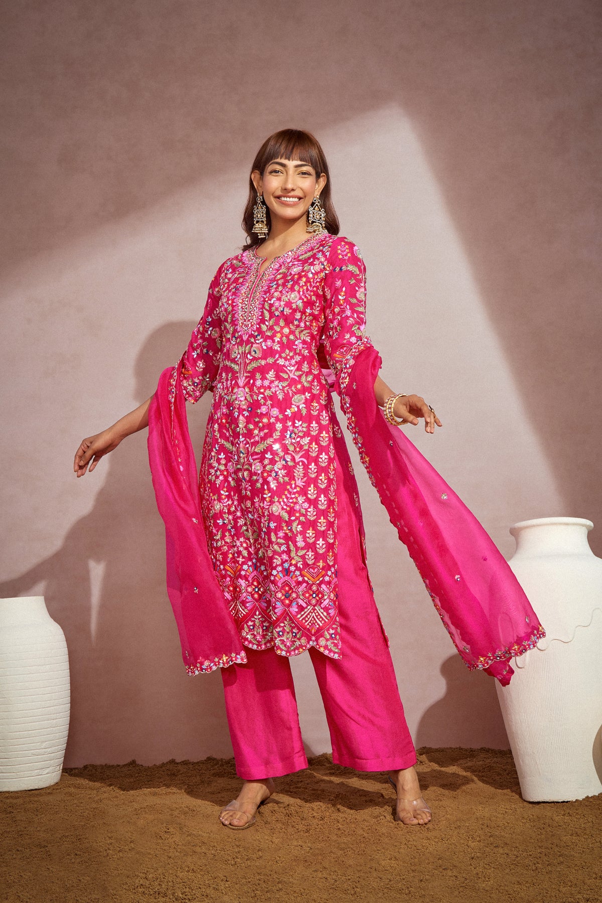 Fushcia Pink Kurta Set