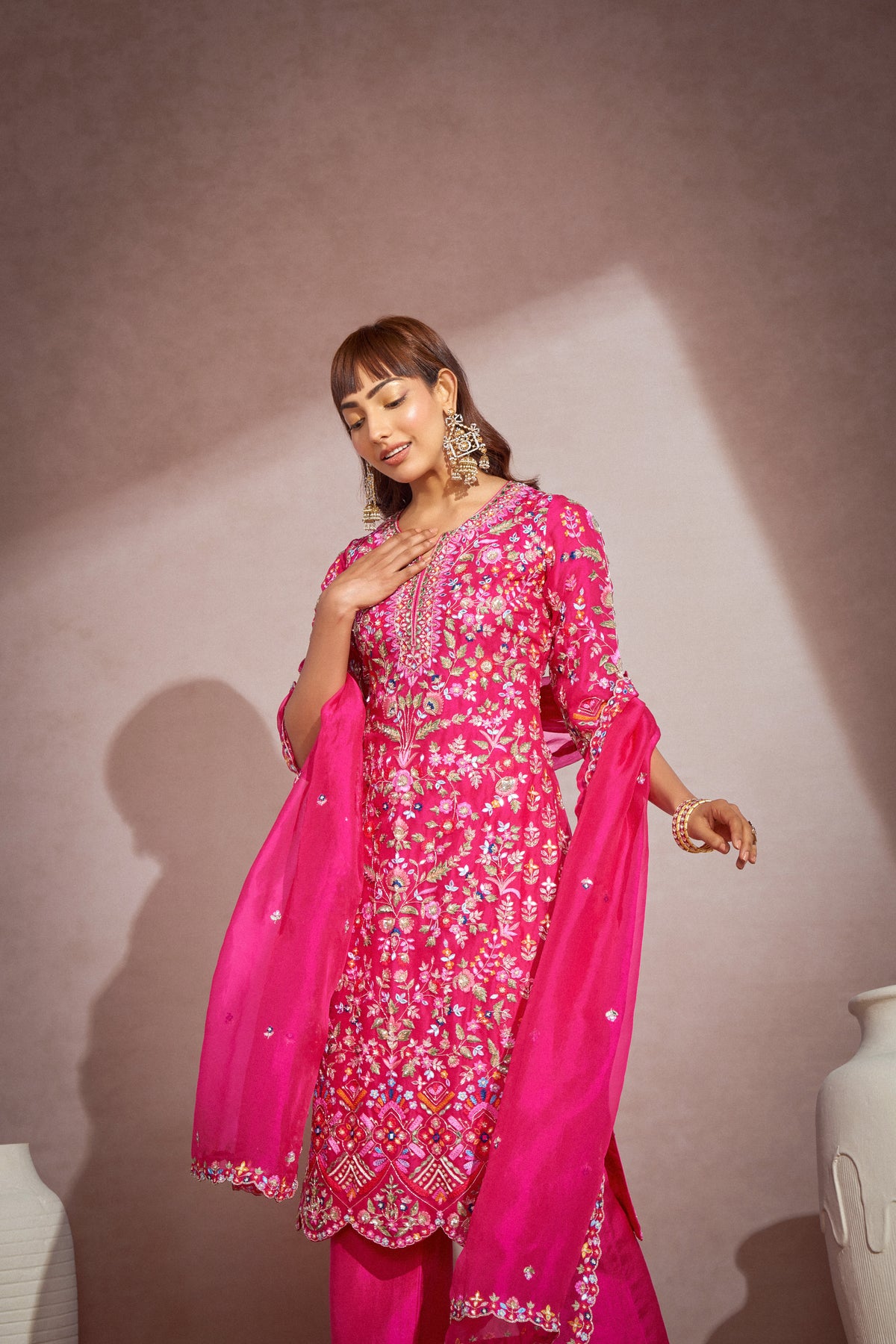 Fushcia Pink Kurta Set