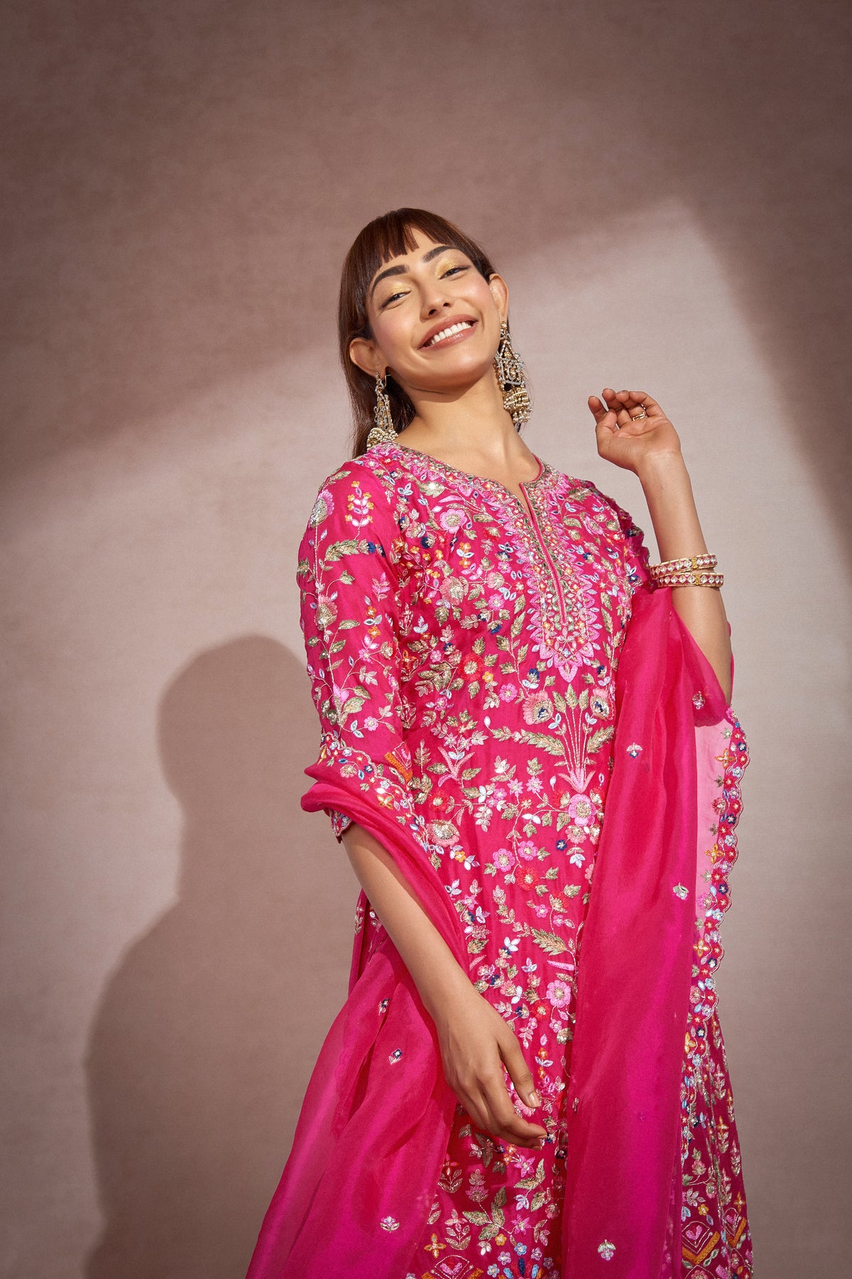 Fushcia Pink Kurta Set