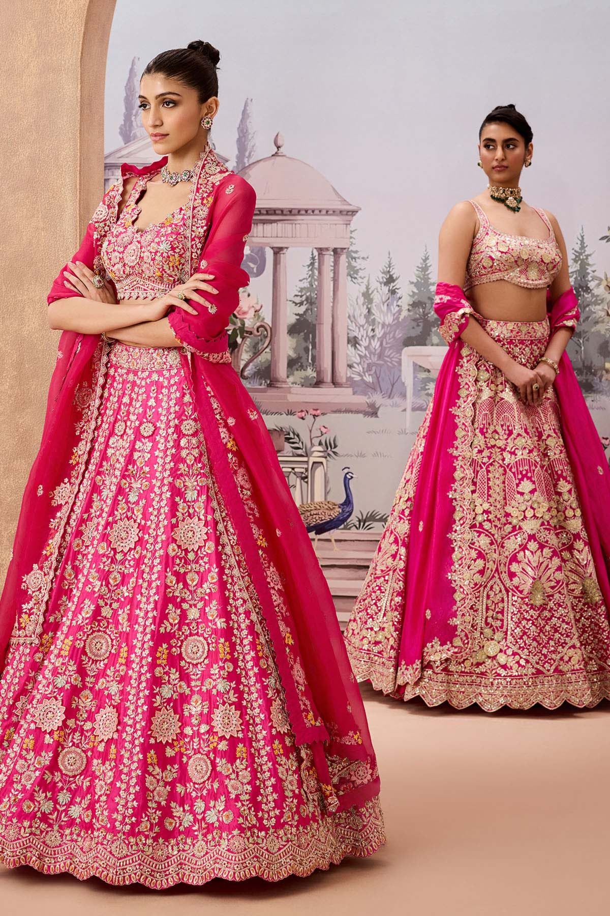 Srfz Pink 3d Lehenga Set