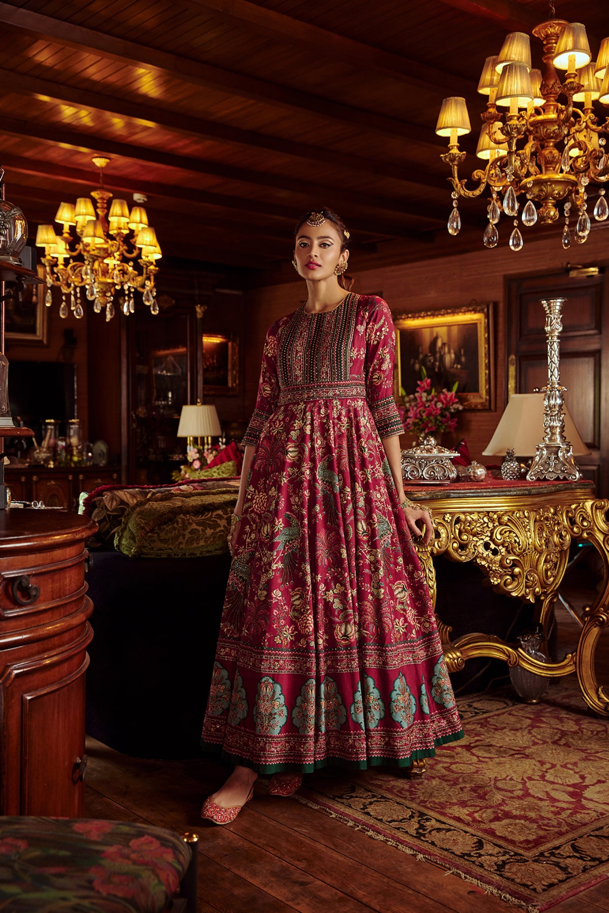 Bageecha peacock anarkali set