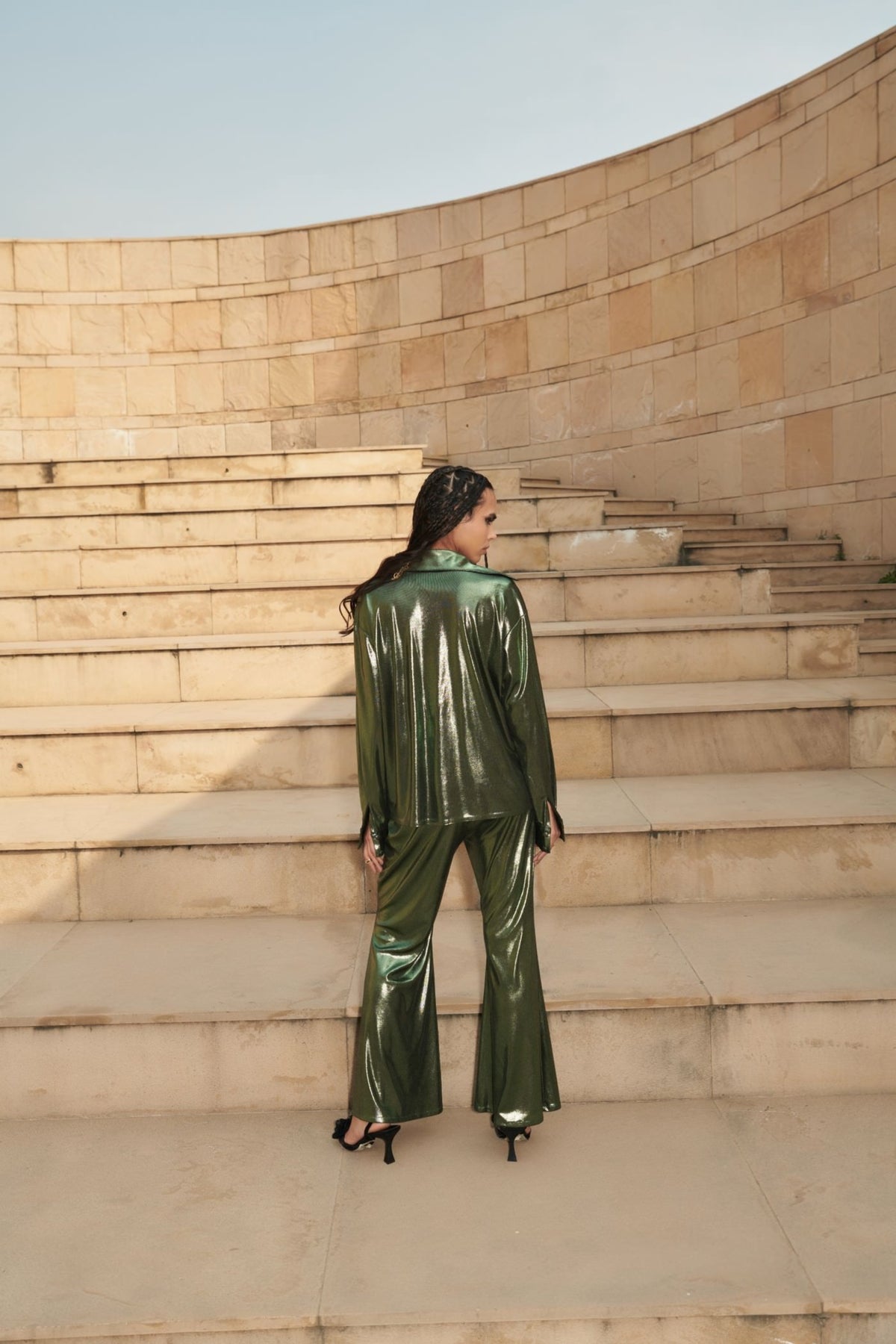 Metallic Green Pant