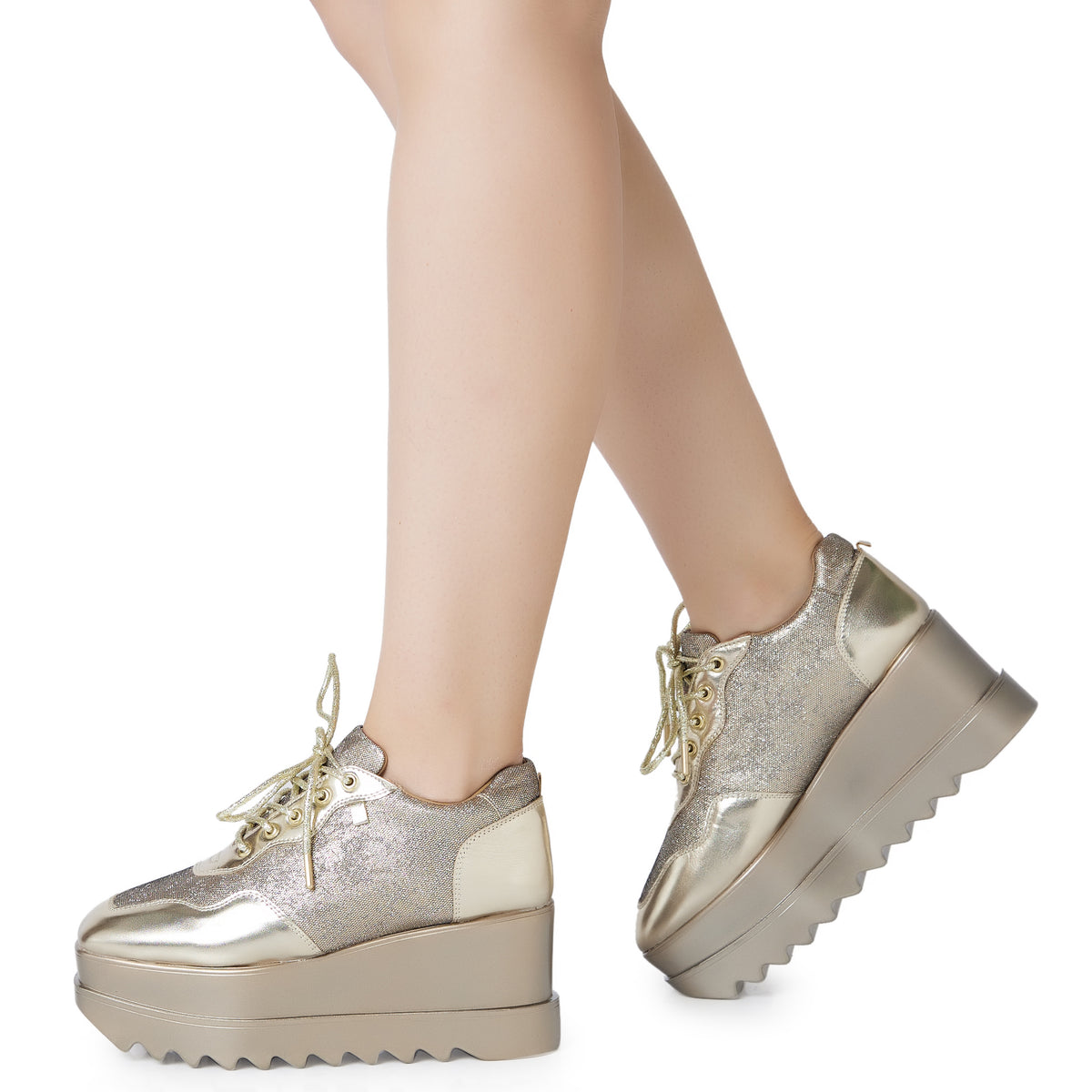 Metallic Mela Wedding Wedge Sneakers