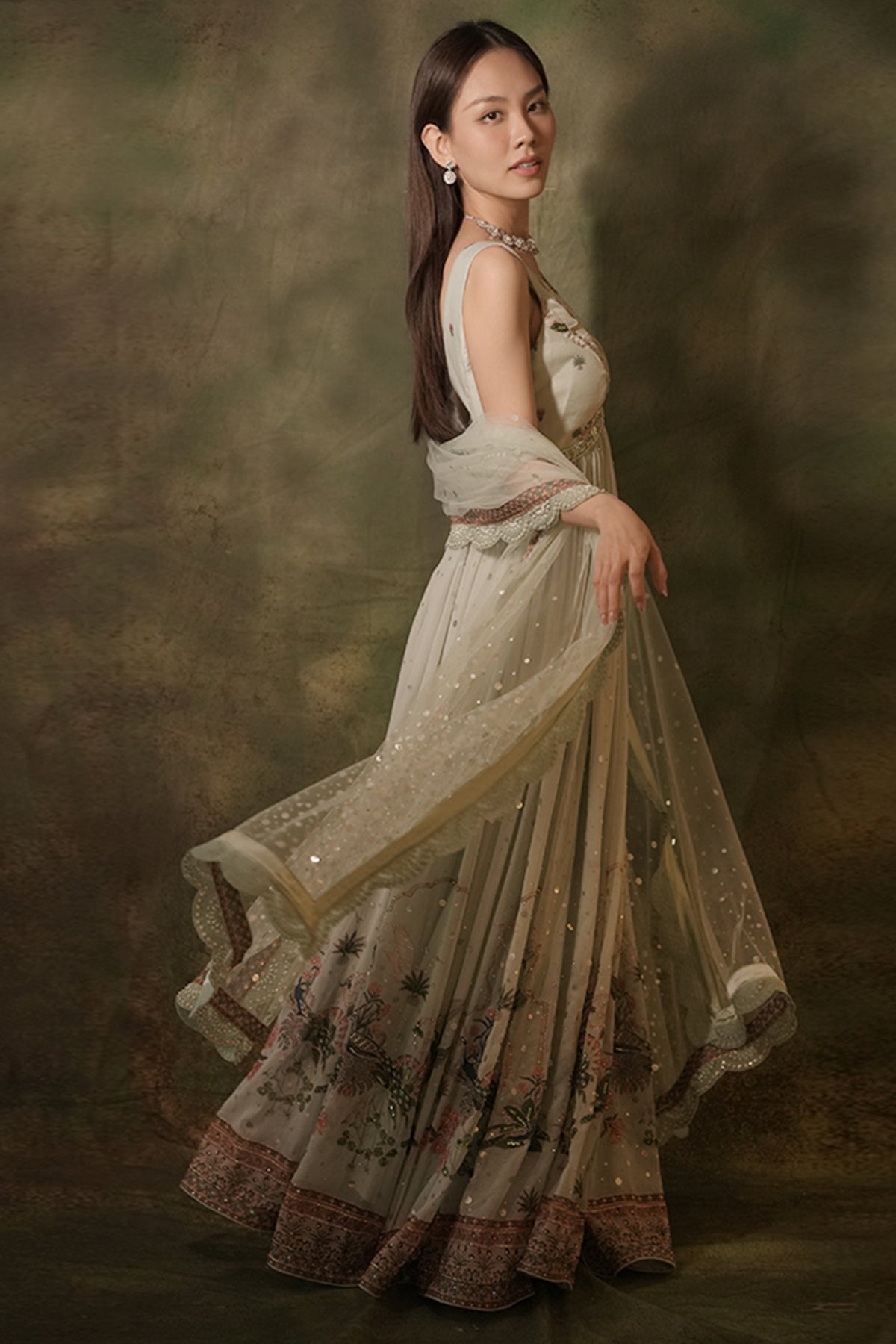 The Celadon Anarkali Set