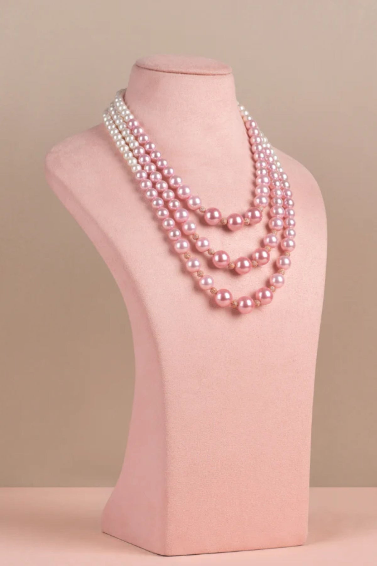 Triple Graded Pink Necklace