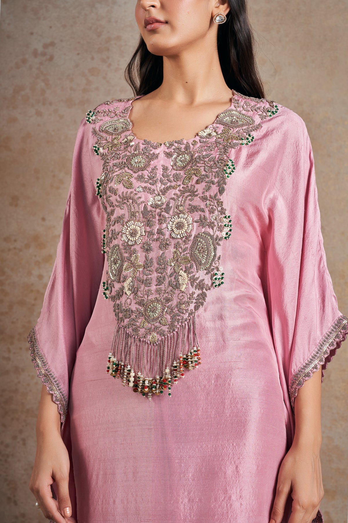 Lilac Kaftan With Drape Skirt