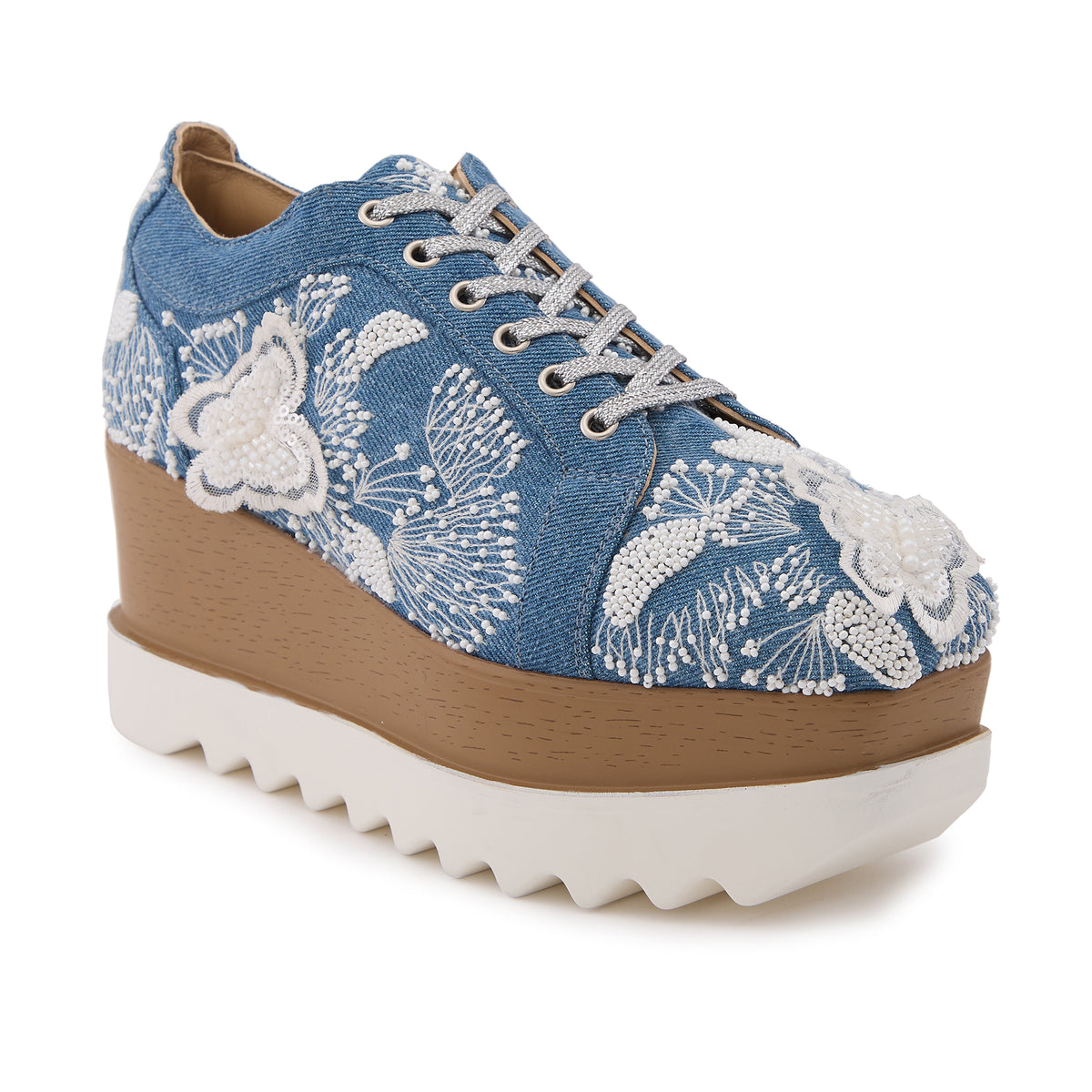 Butterfly Pea Wedge Sneakers