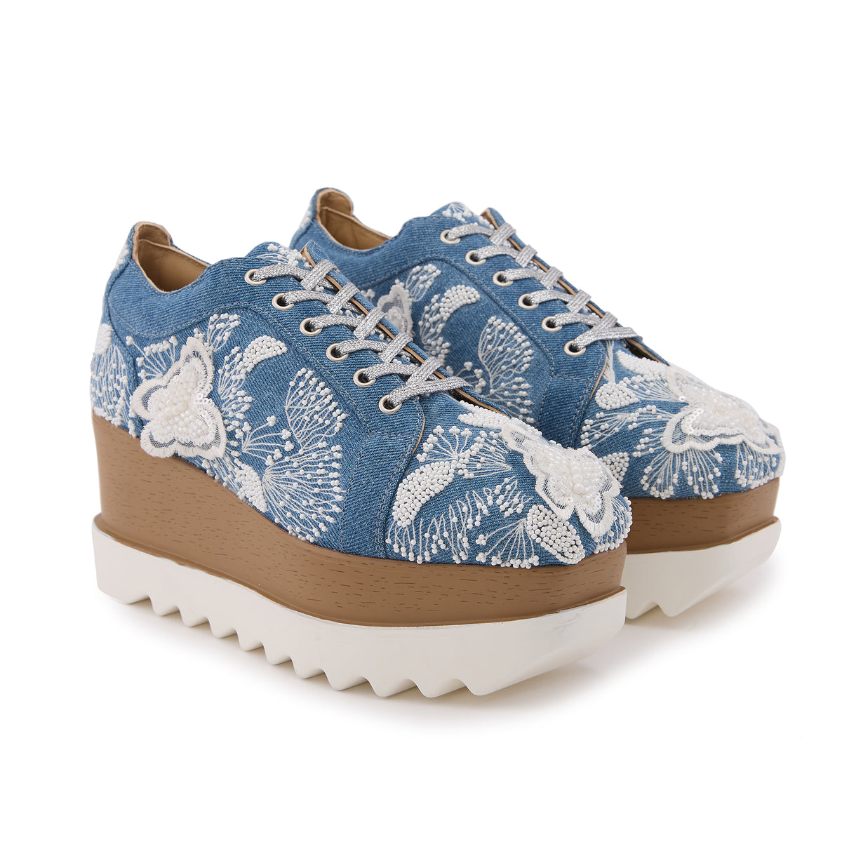 Butterfly Pea Wedge Sneakers