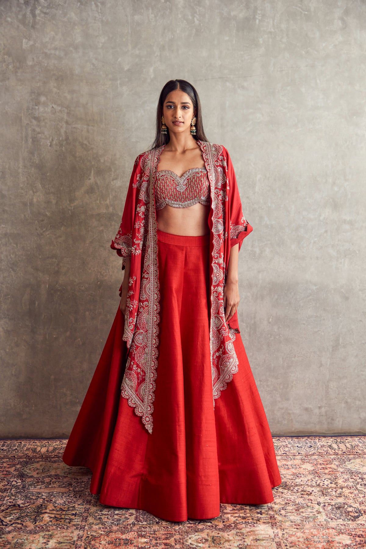 Red Plain Lehenga set