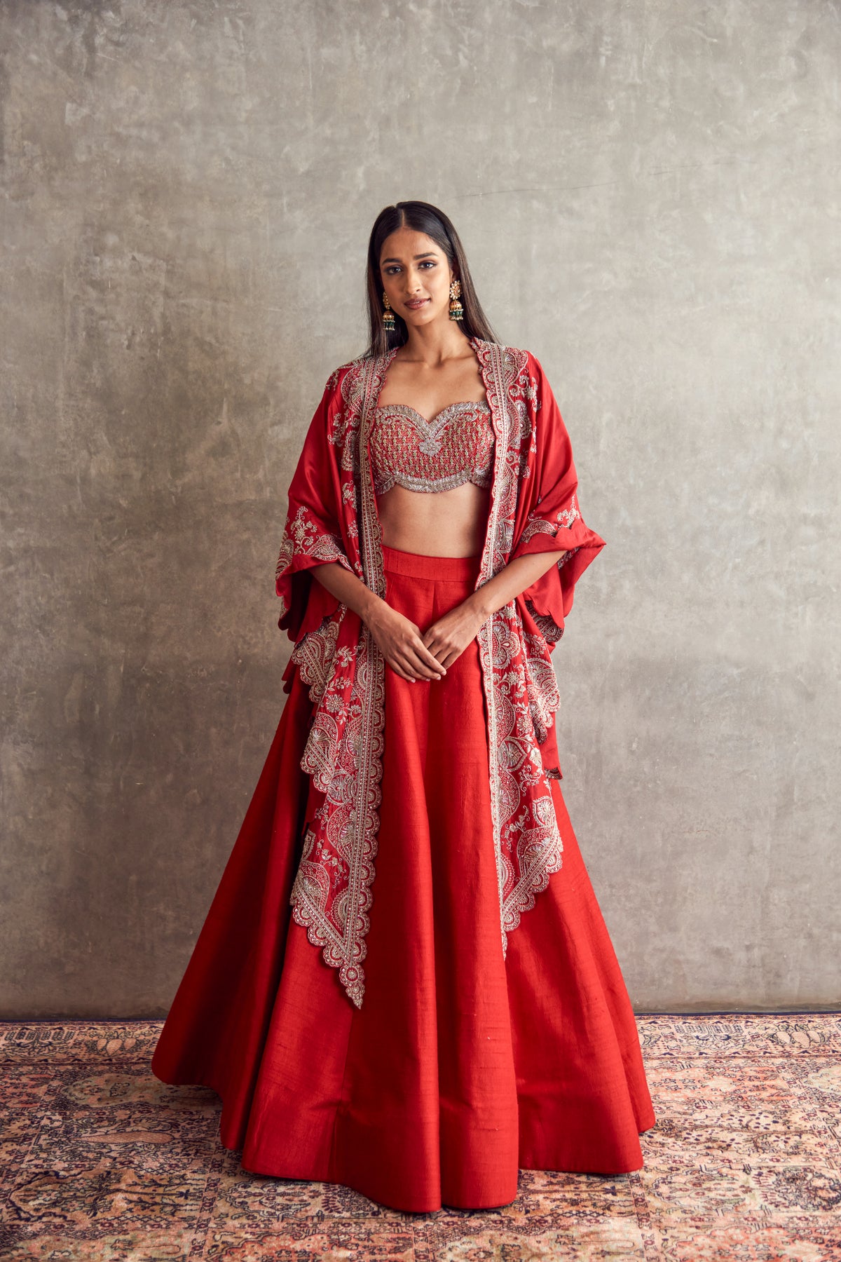 Red Plain Lehenga set