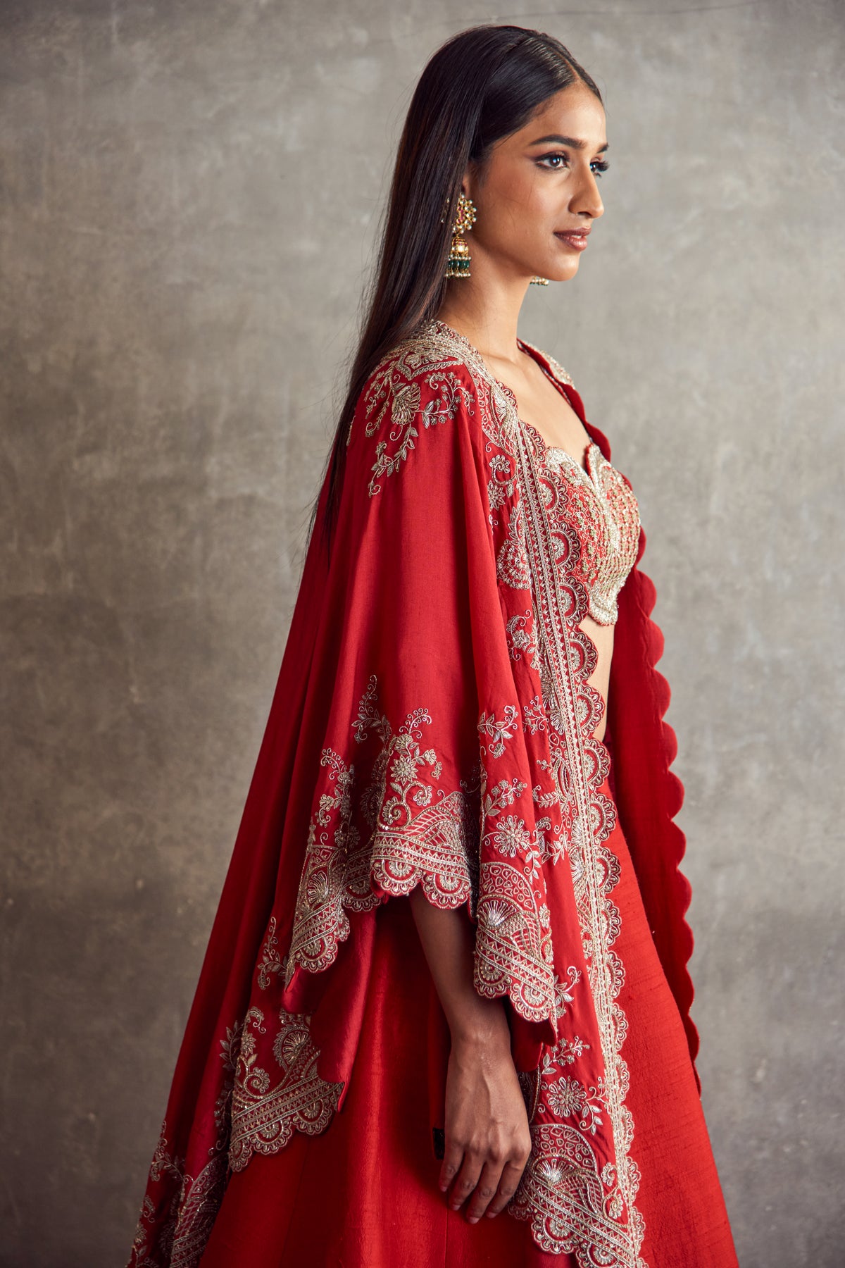 Red Plain Lehenga set