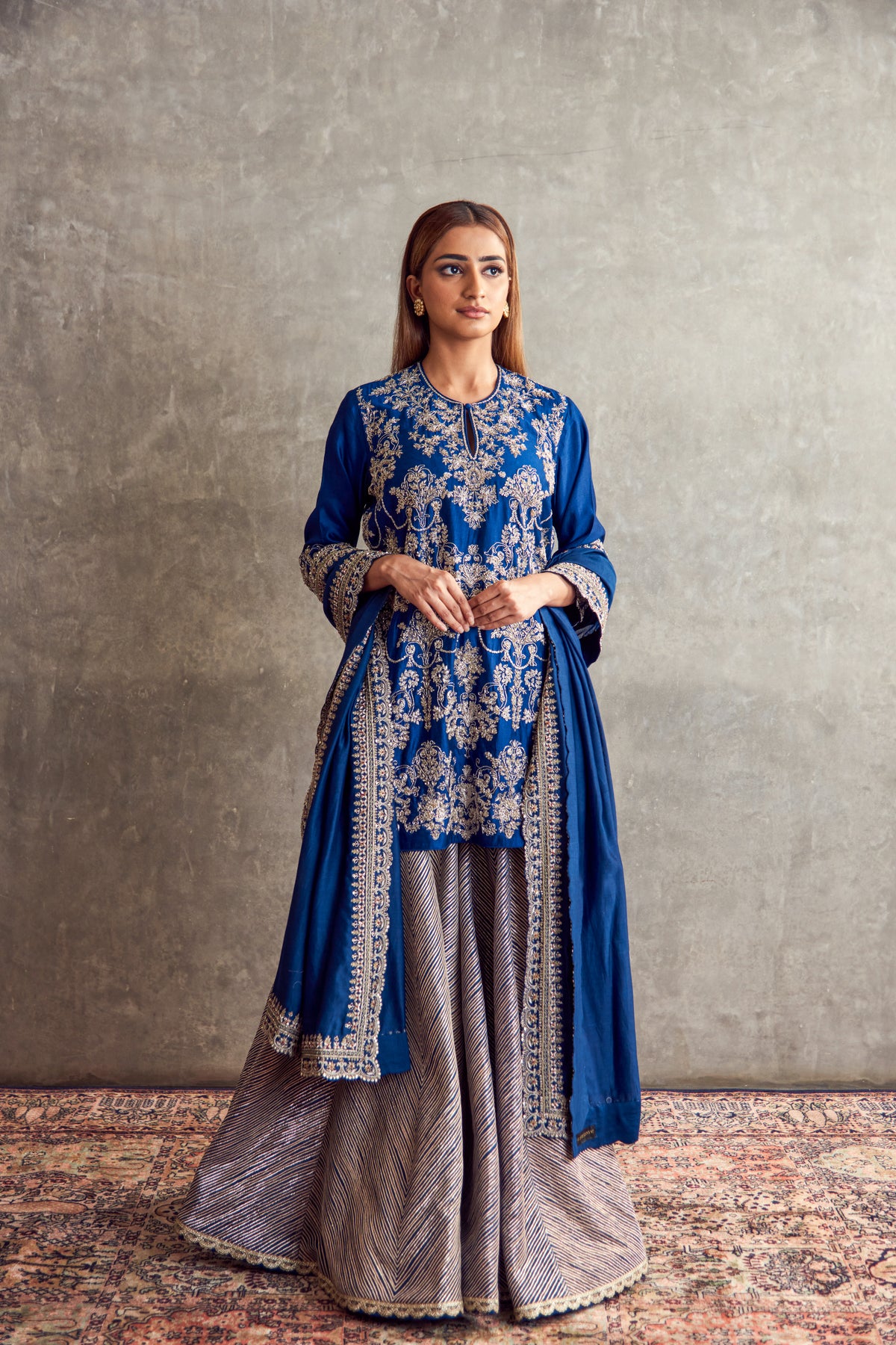 Navy Blue Sharara set