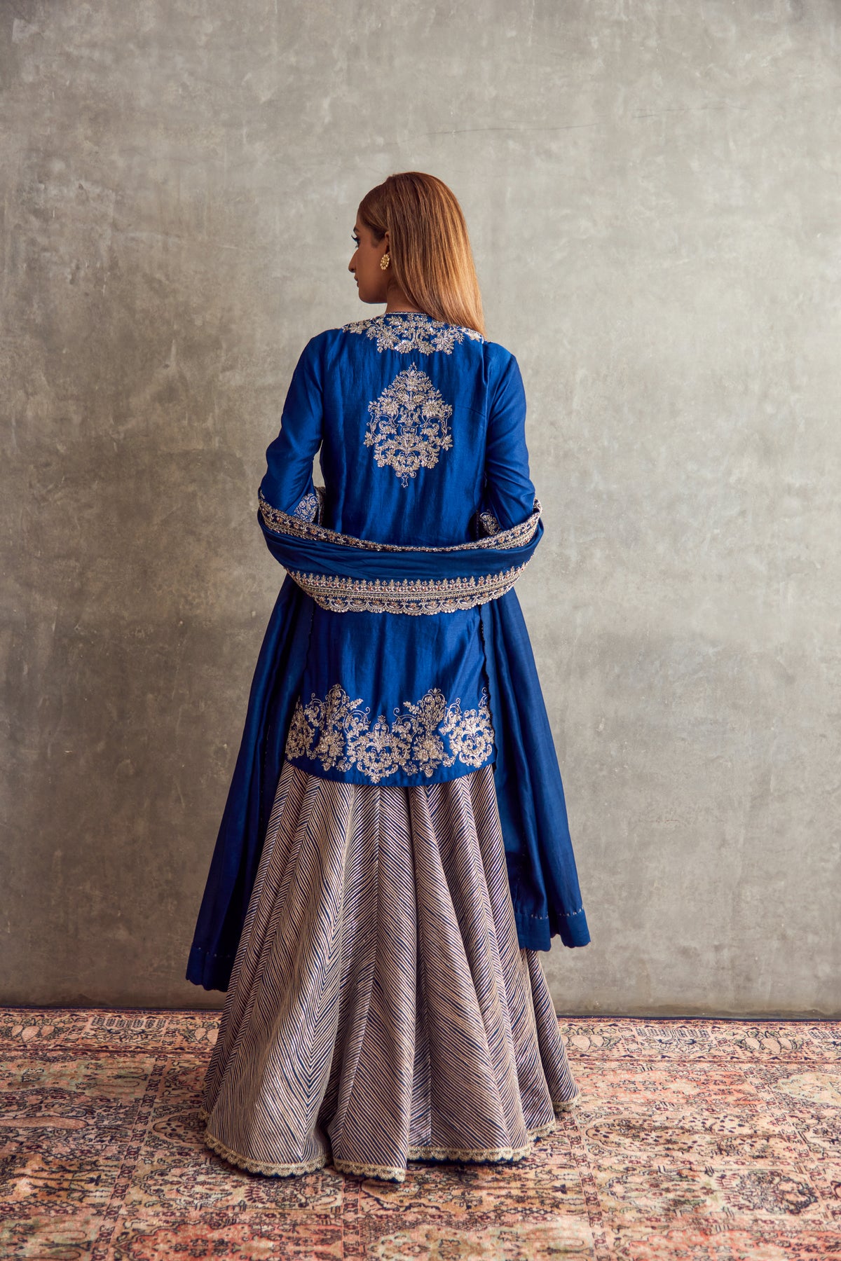 Navy Blue Sharara set