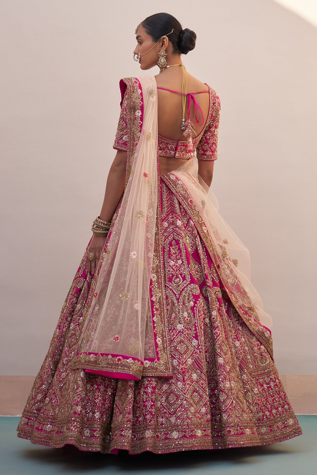 Pink Double Dupatta Lehenga Set