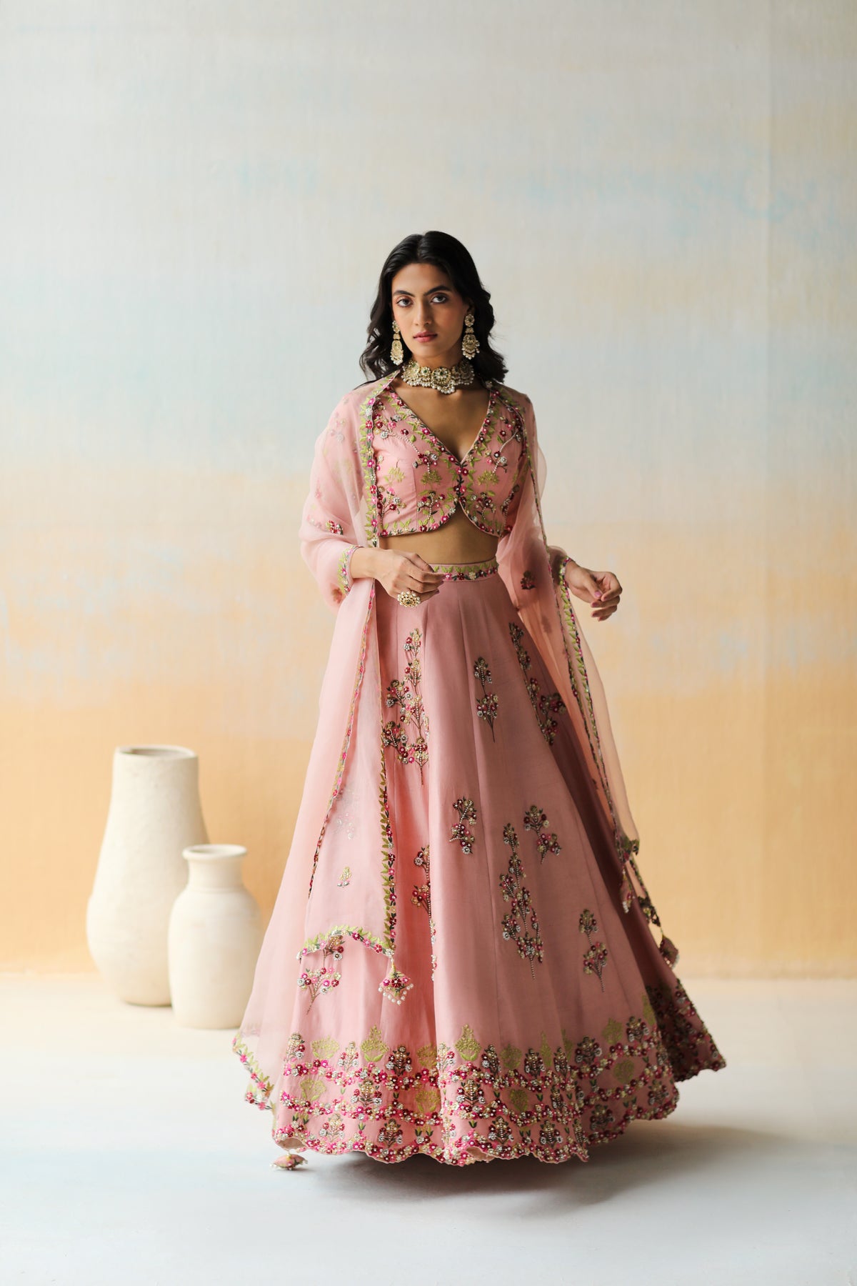 Onion Pink Lehenga Set