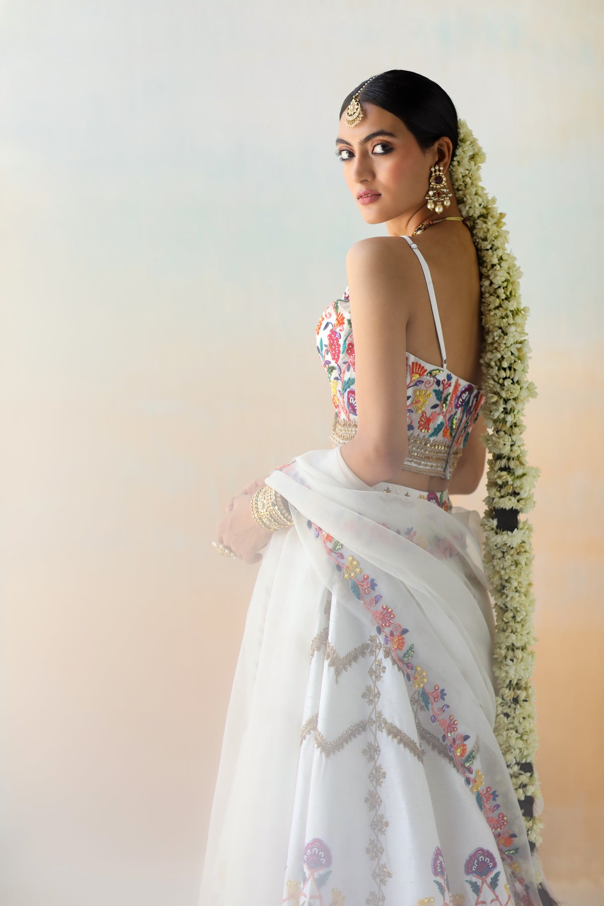 Bright White Lehenga Set