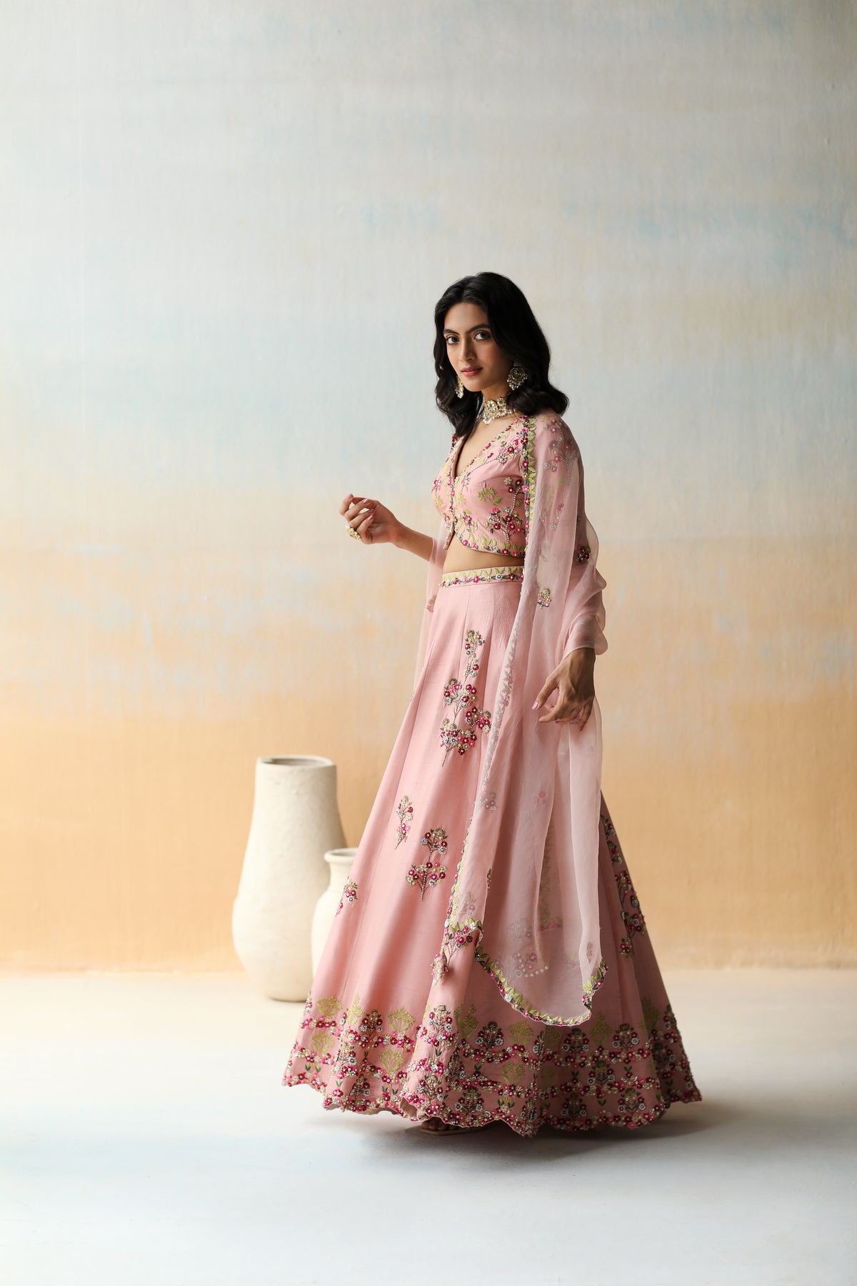 Onion Pink Lehenga Set