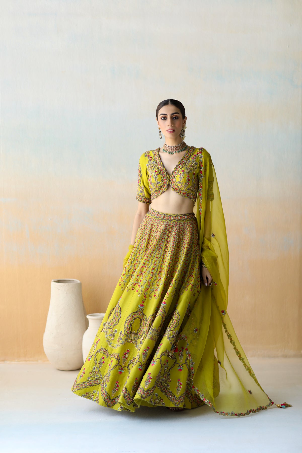 Lime Green Lehenga Set