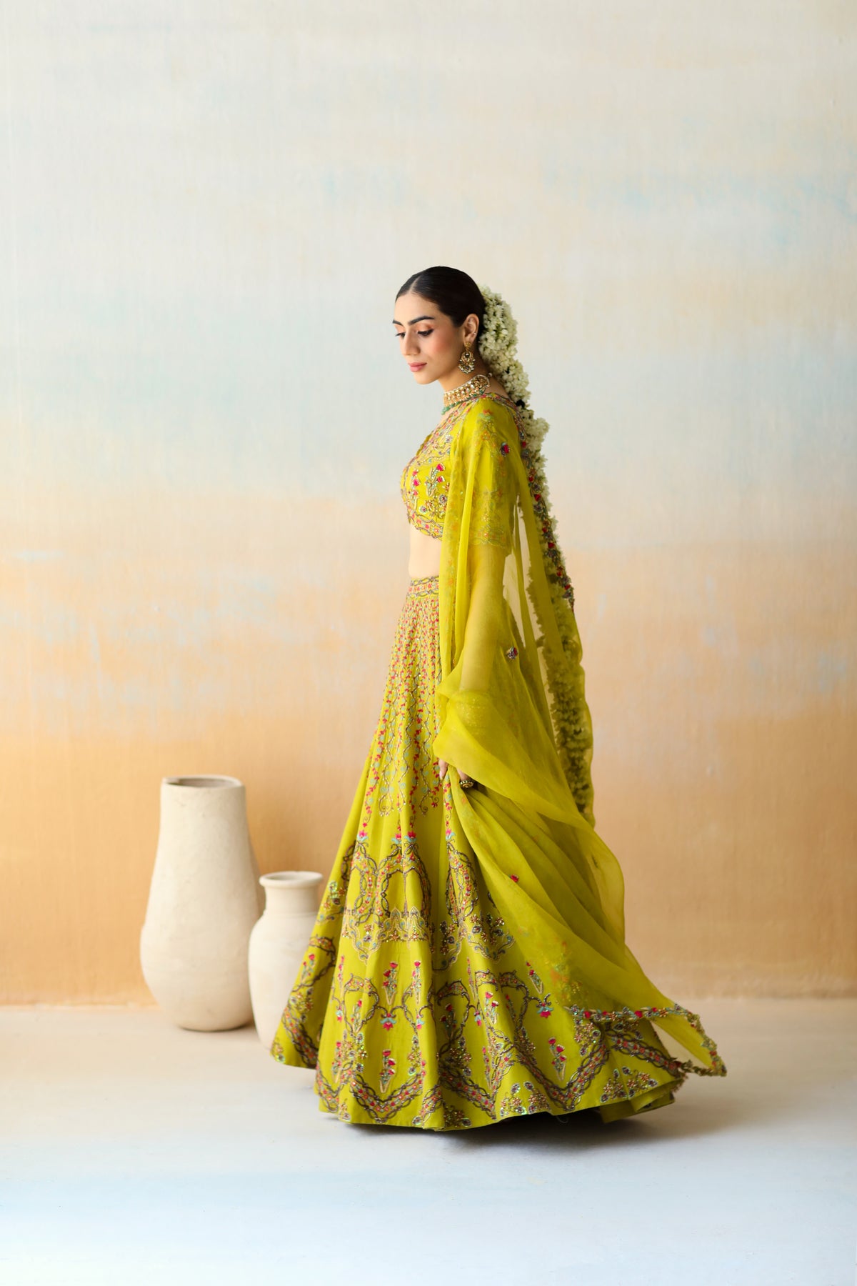 Lime Green Lehenga Set