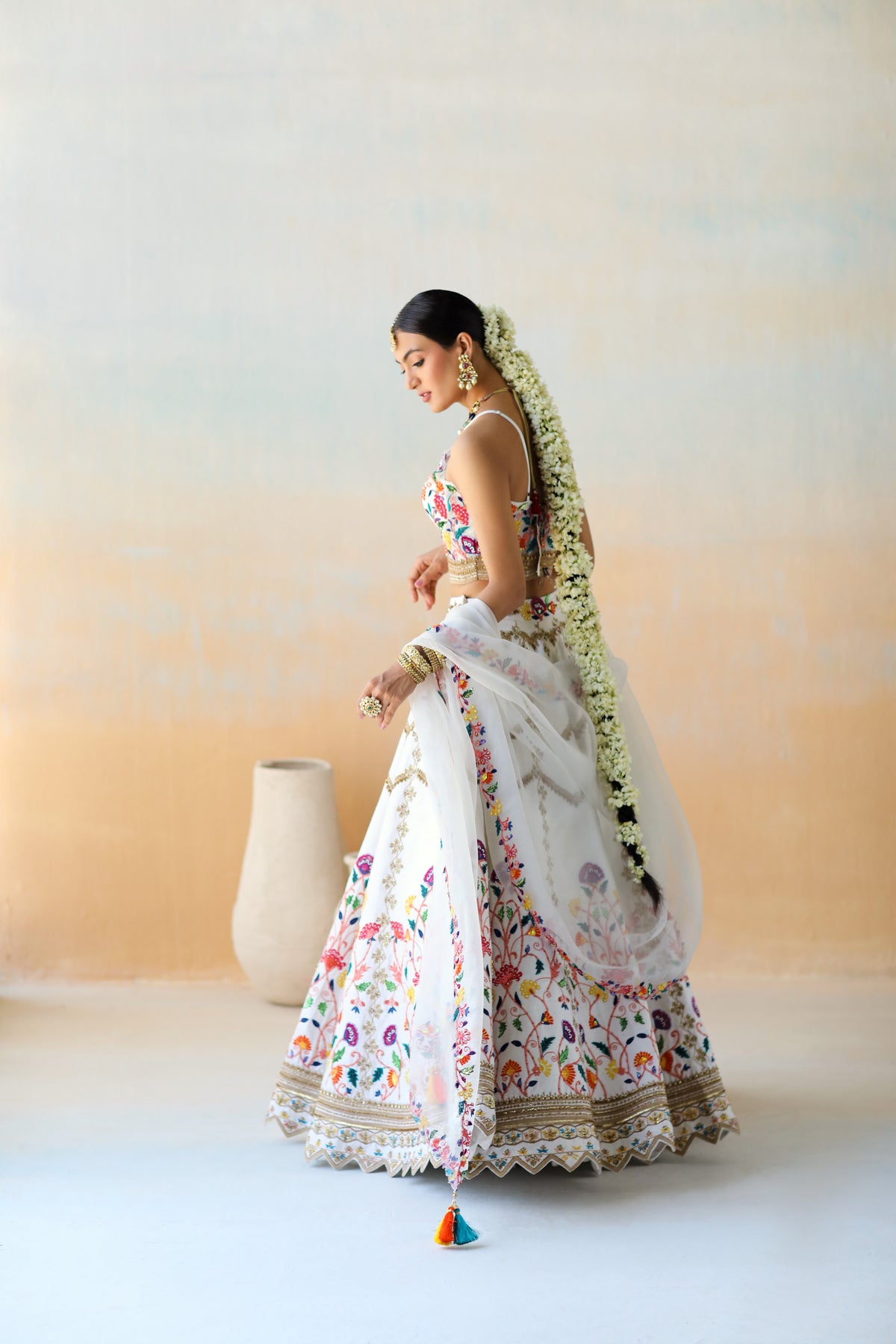 Bright White Lehenga Set