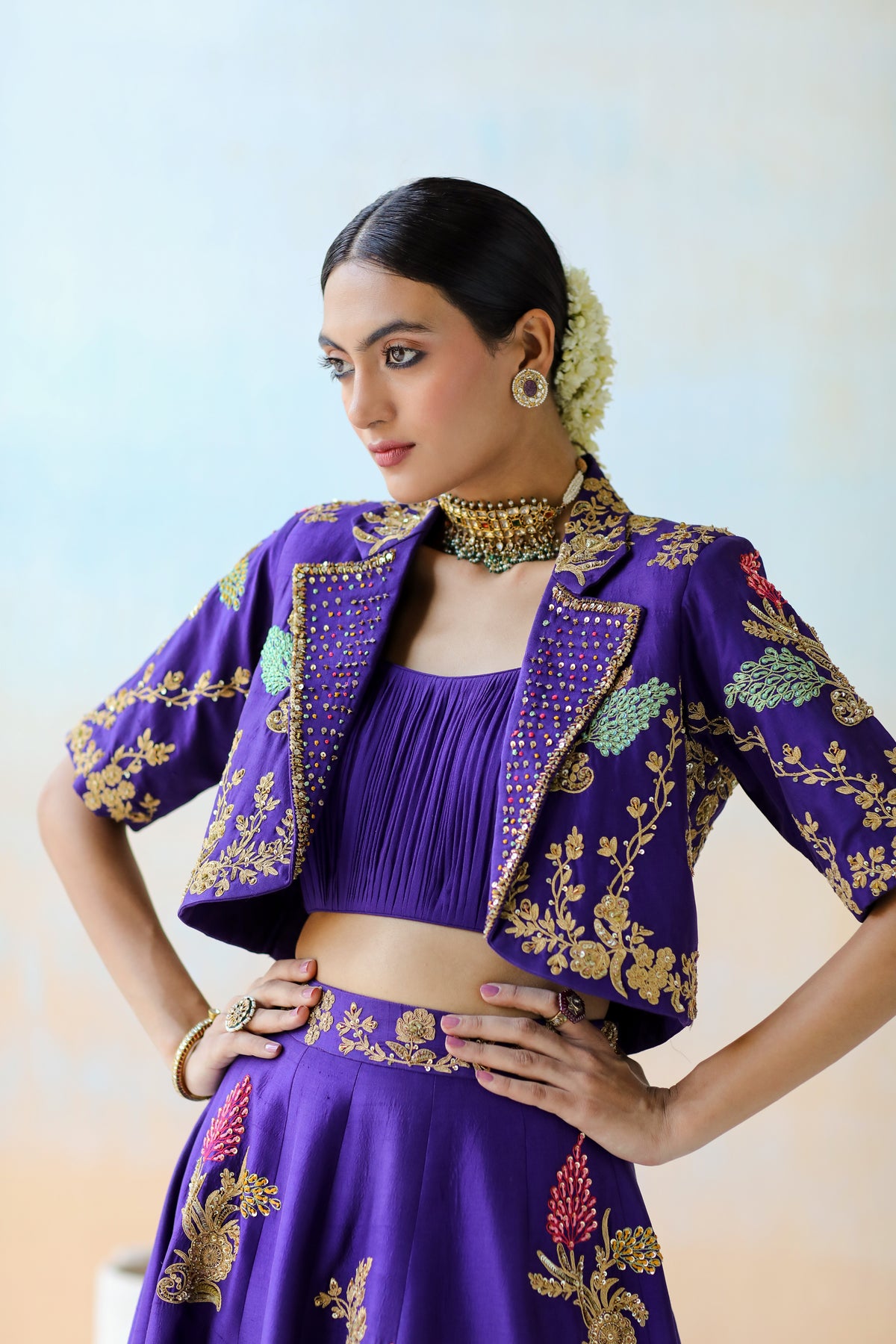 Bright Purple Lehenga Set