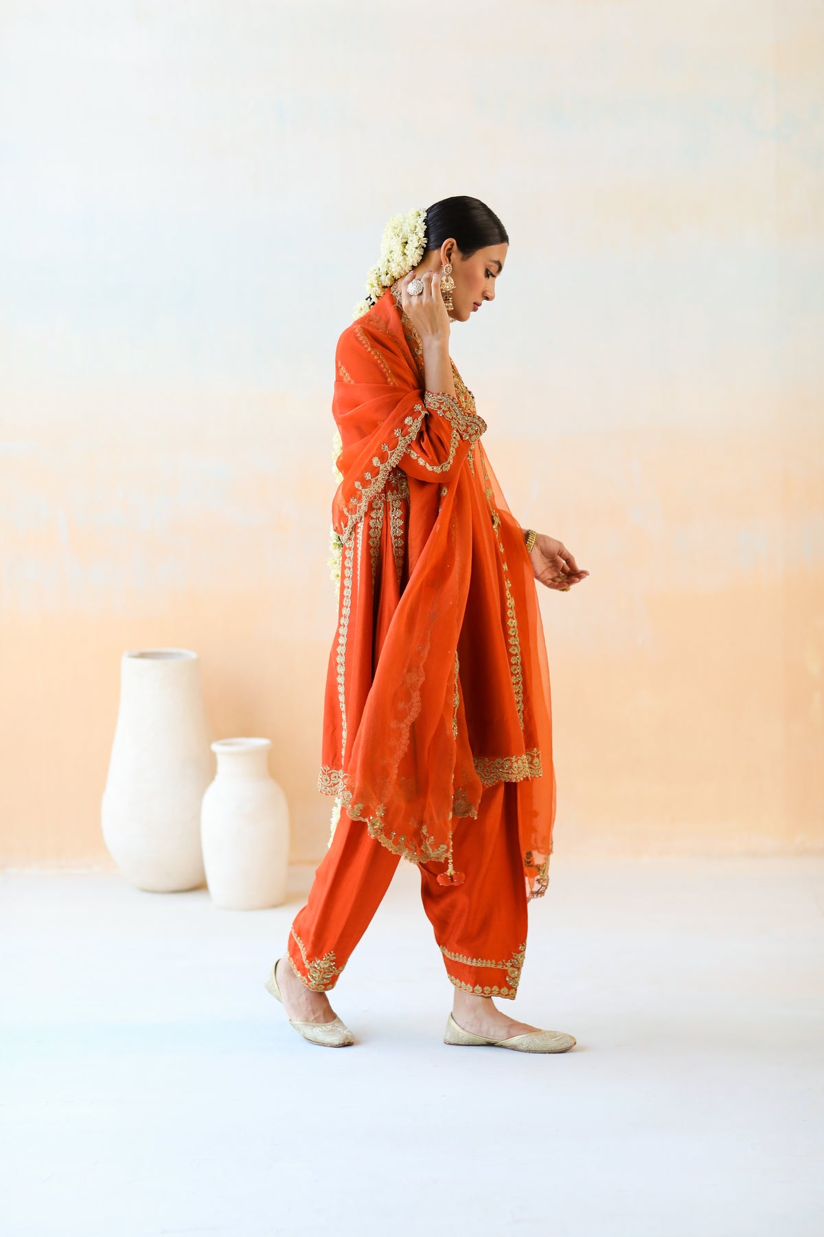 Fire Orange Kurta Set