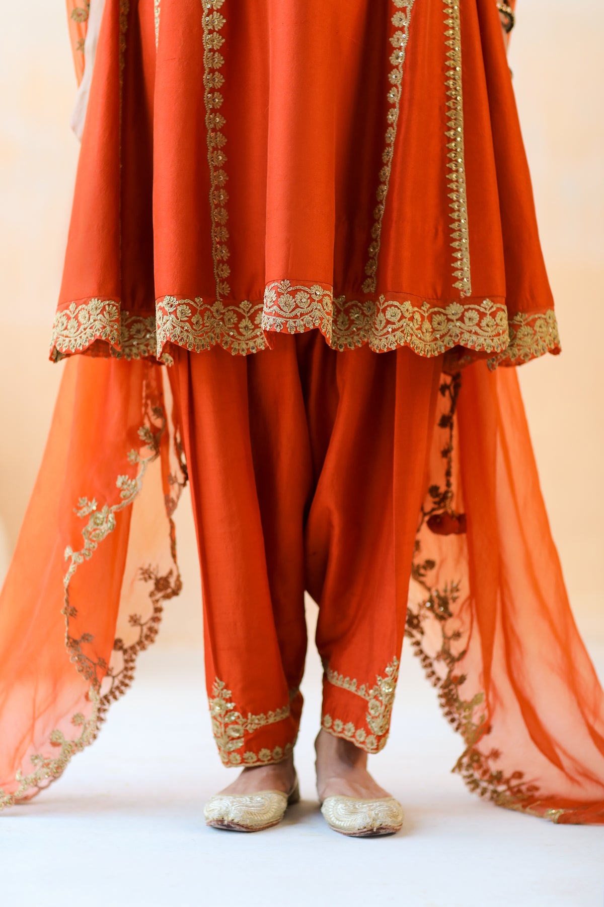 Fire Orange Kurta Set