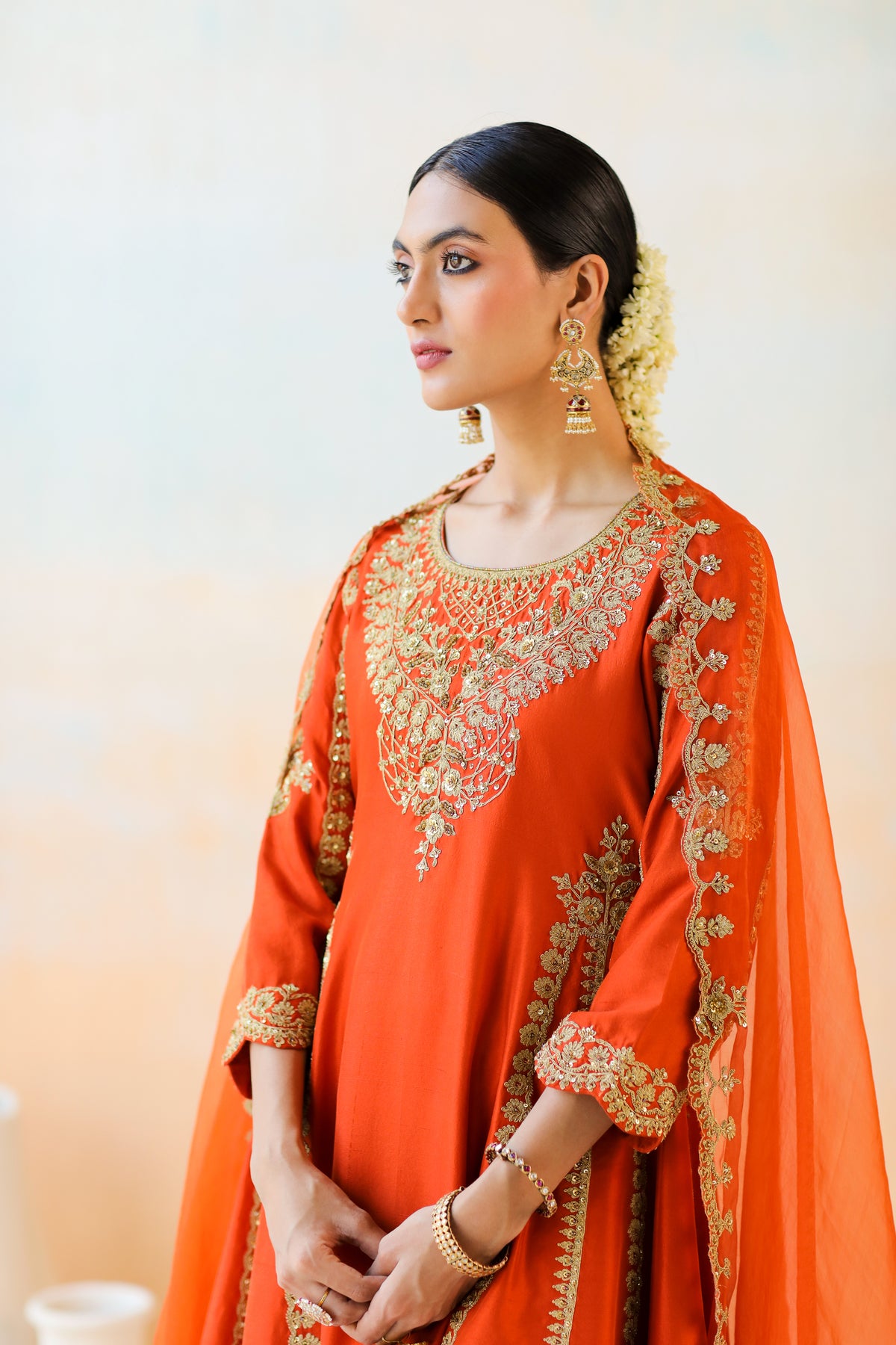 Fire Orange Kurta Set