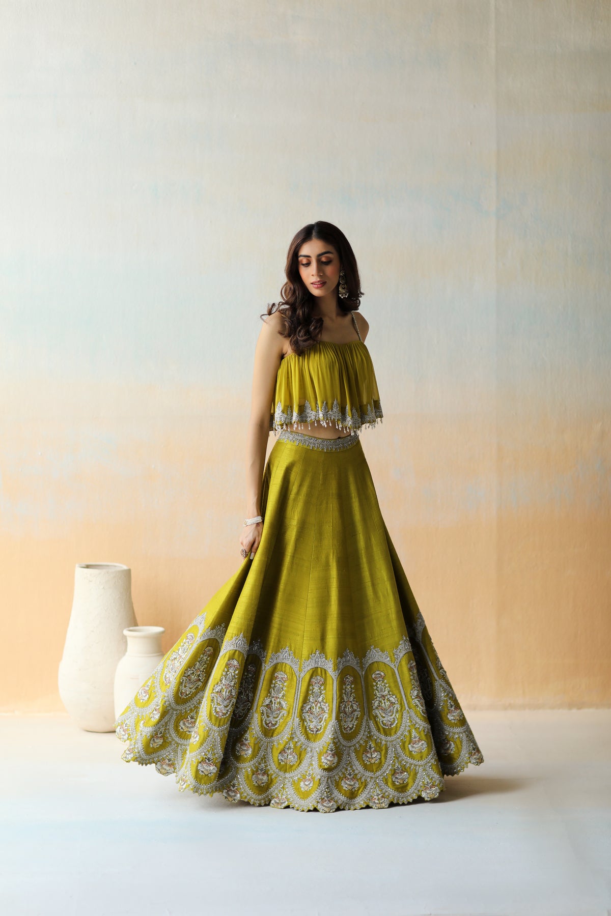 Lime Green Lehenga Set